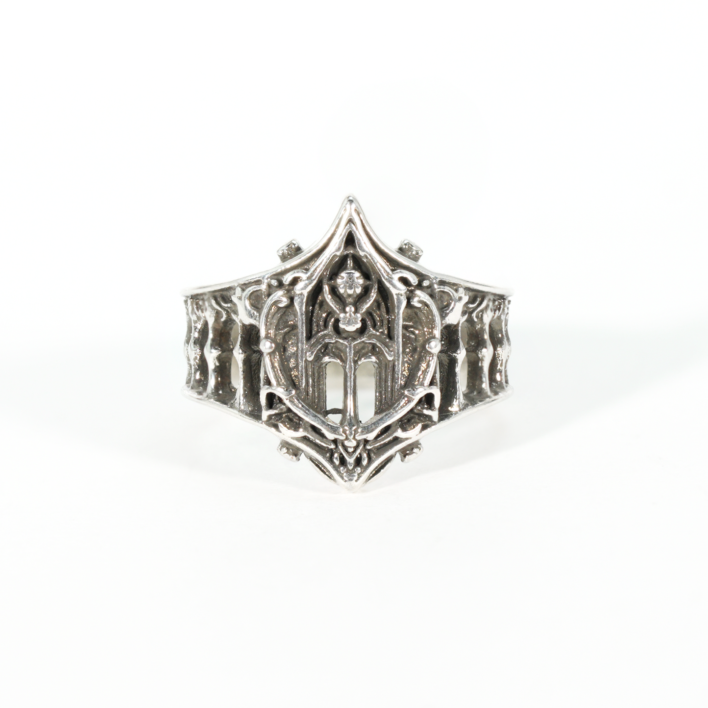 Gothic Cathedral Ring | Vintage Gothic Architecture Ring | Arched Church Design | Handmade Dark Style Jewelry