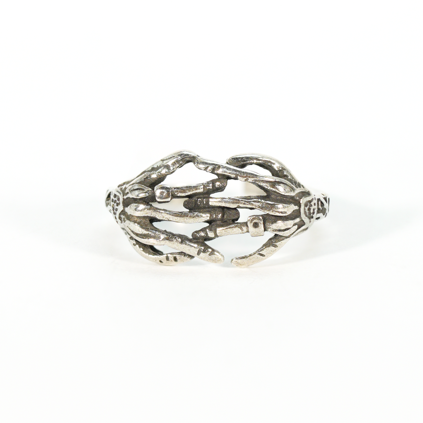 Skeleton Hands Ring, Gothic Horror Style, Statement Adjustable Jewelry for Alternative Fashion Lovers