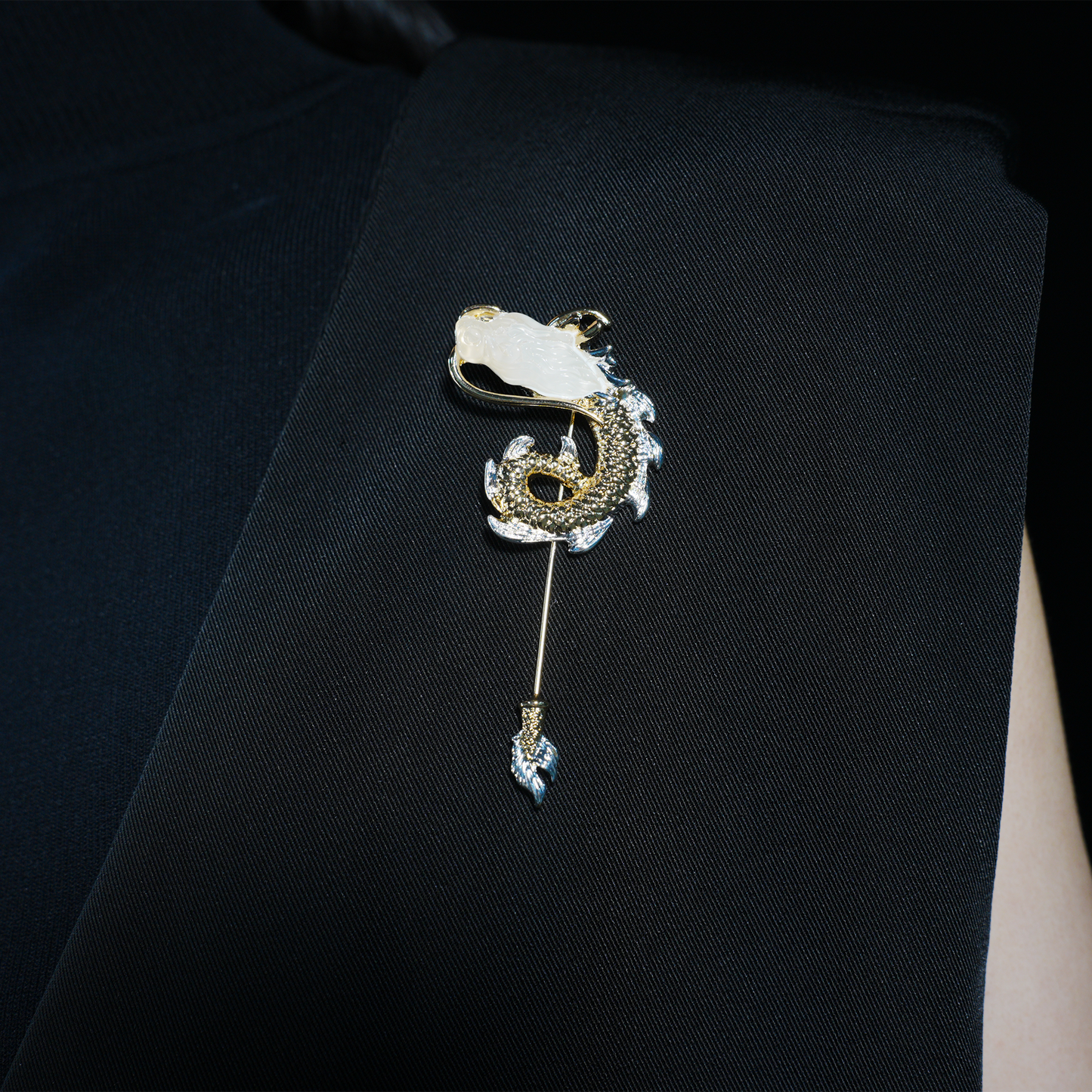Dragon Brooch Pin for Men | Mythical Eastern Symbol Pin | Elegant Suit Lapel Jewelry Gift