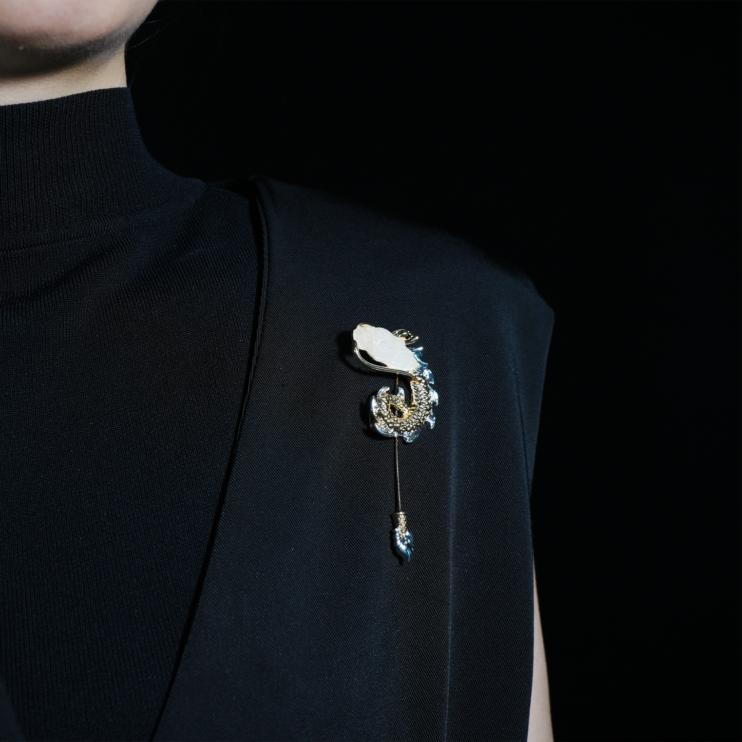 Dragon Brooch Pin for Men | Mythical Eastern Symbol Pin | Elegant Suit Lapel Jewelry Gift