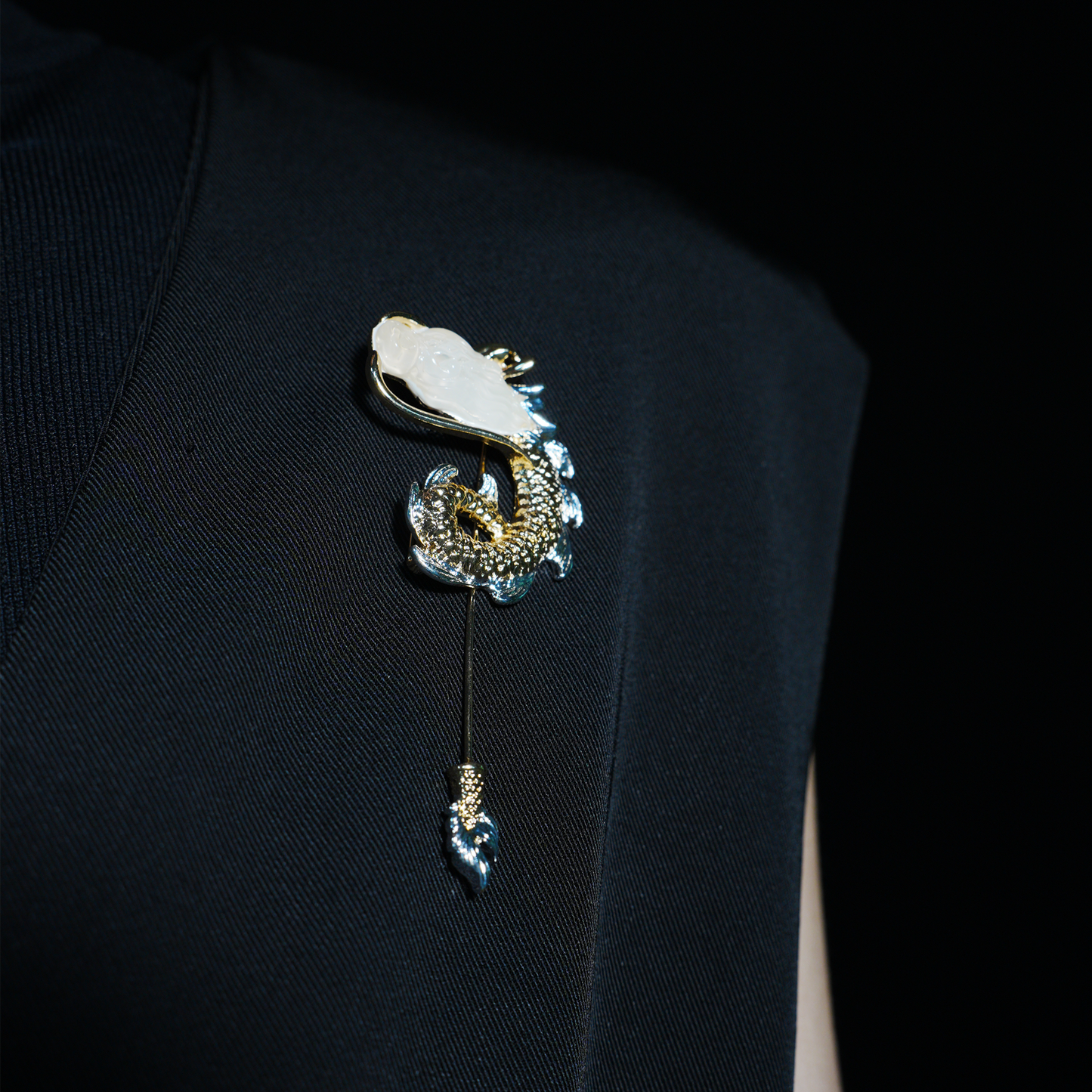 Dragon Brooch Pin for Men | Mythical Eastern Symbol Pin | Elegant Suit Lapel Jewelry Gift