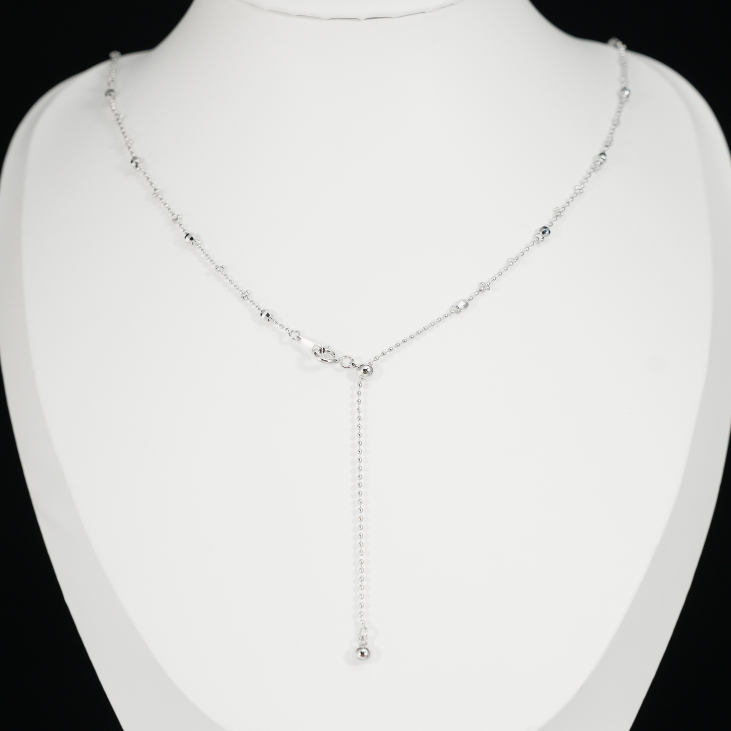 Minimalist Beaded Chain Necklace | Dainty Everyday Layering Jewelry | Sparkle Ball Choker