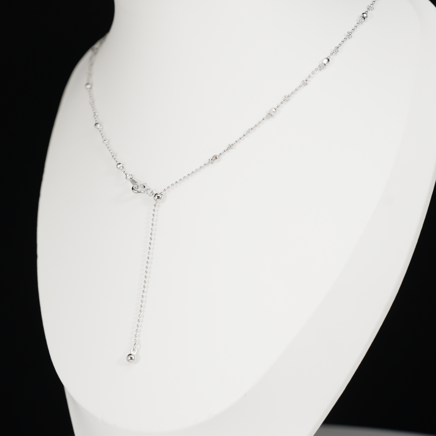 Minimalist Beaded Chain Necklace | Dainty Everyday Layering Jewelry | Sparkle Ball Choker