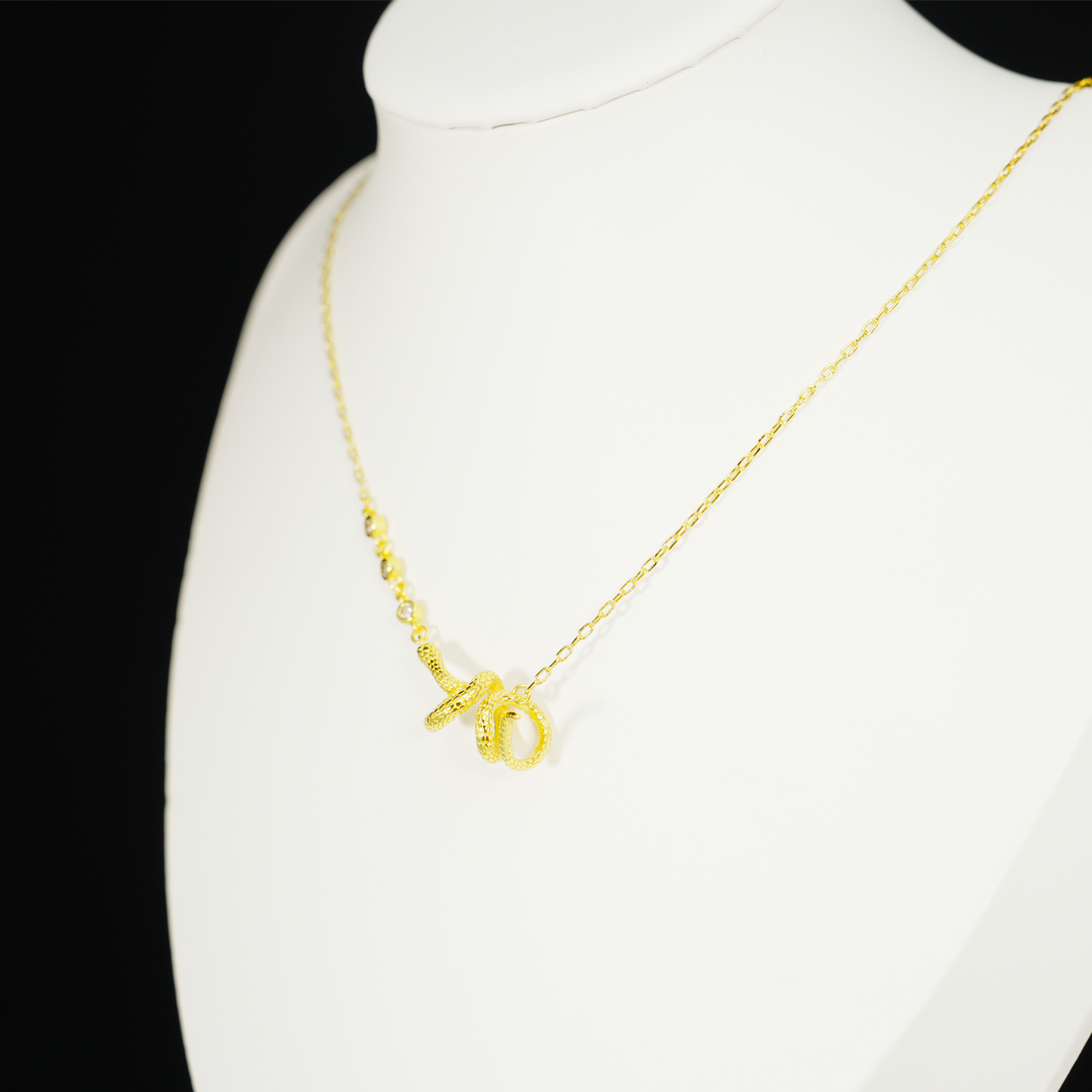 Gold Snake Pendant Necklace | Mystical Serpent Design | Amulet Jewelry