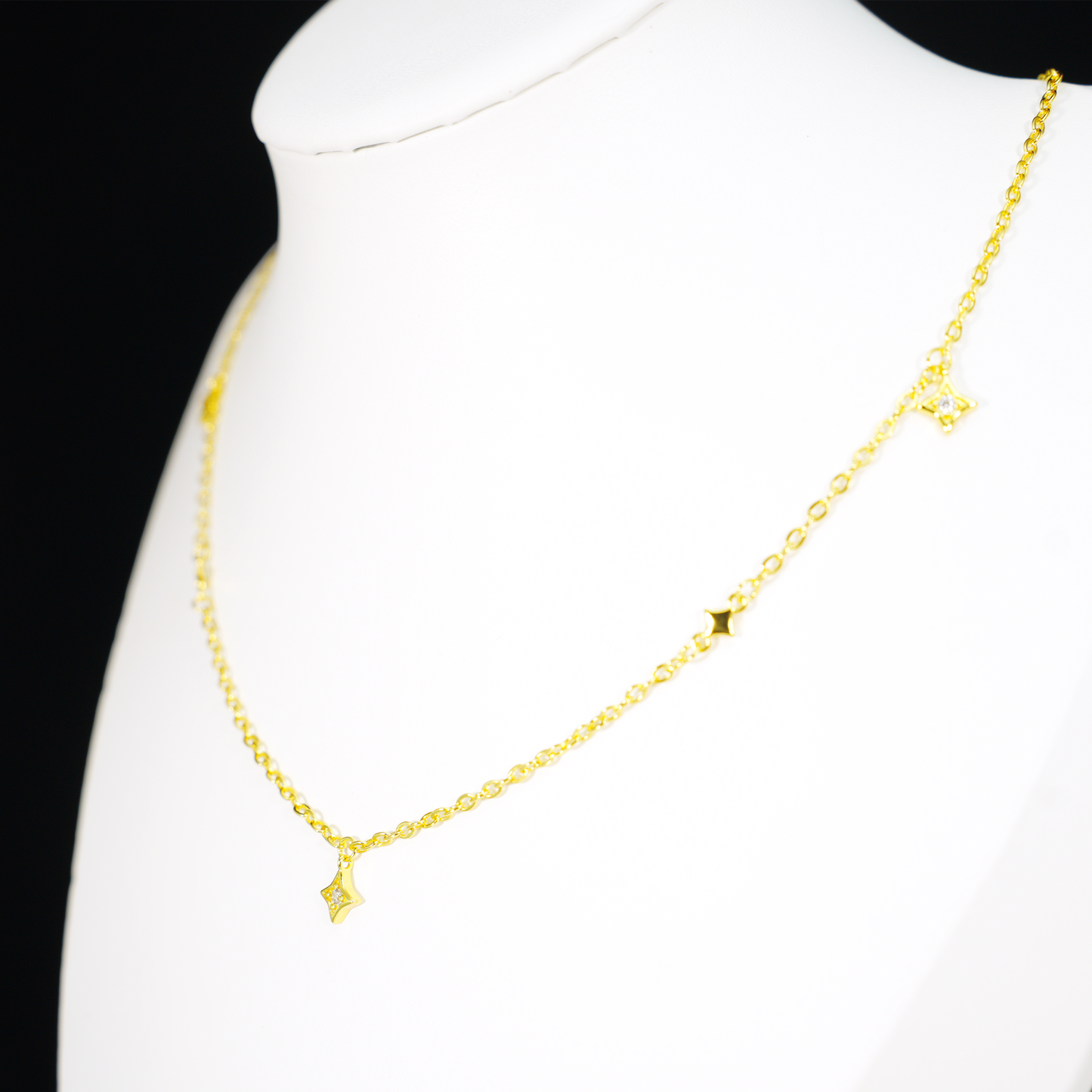 Wunschstern-Halskette, Minimalistische goldene Sternkette für Frauen, zierliches, schickes Layering-Schmuckgeschenk
