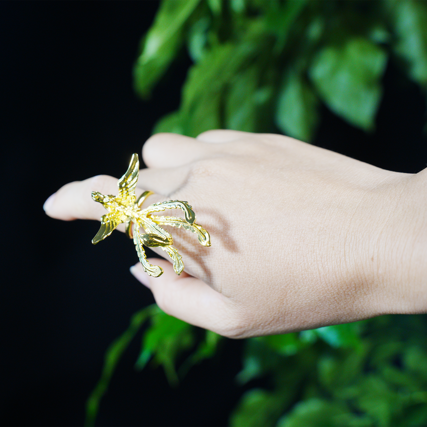 Mythical Phoenix Ring, Gold Bird Statement Jewelry, Artistic Handmade Ring, Fantasy Ring for Women, Spirit Rebirth Symbol