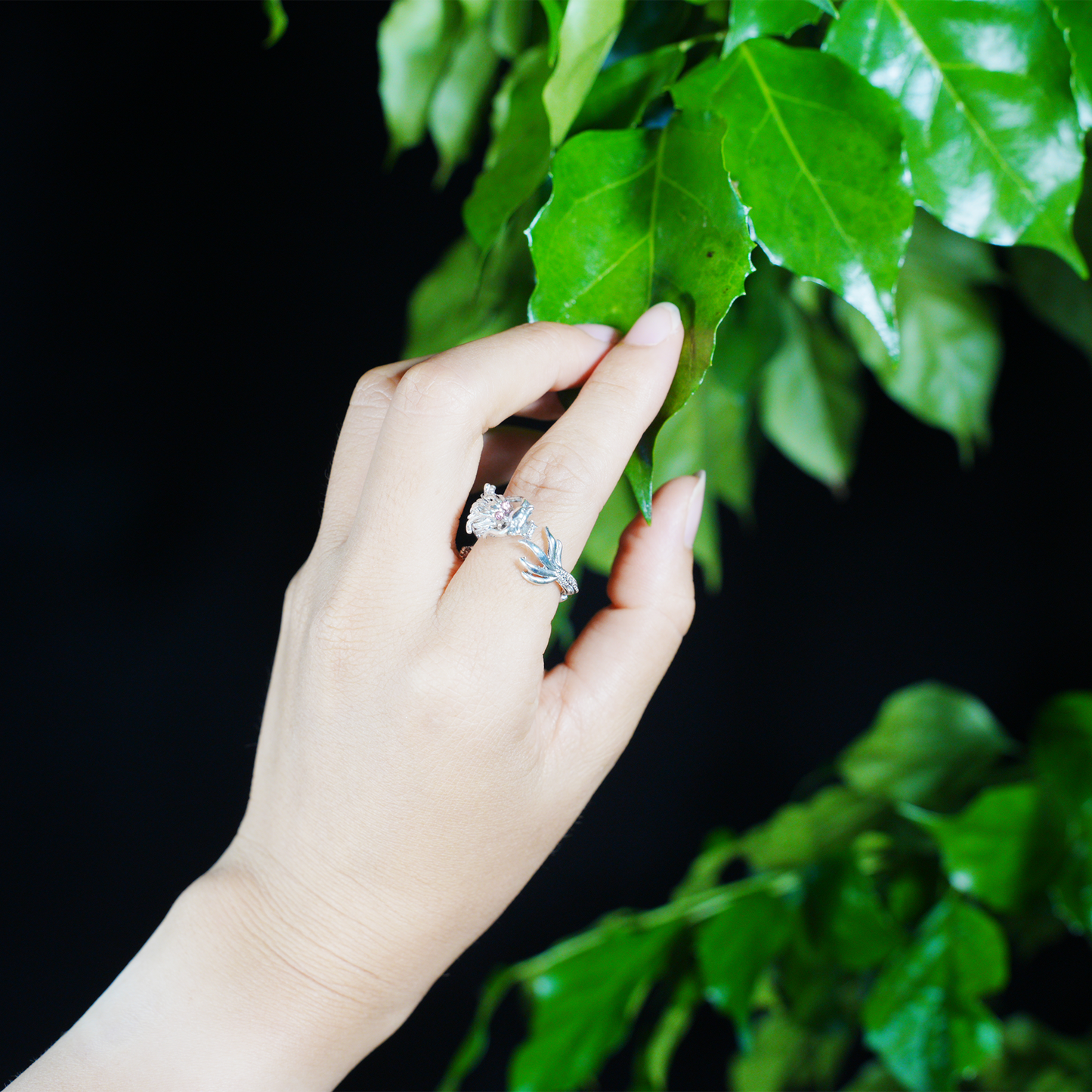 Dragon Ring, Vintage Sculpted Dragon Jewelry, Totem Protection Amulet, Fantasy Gift for Her