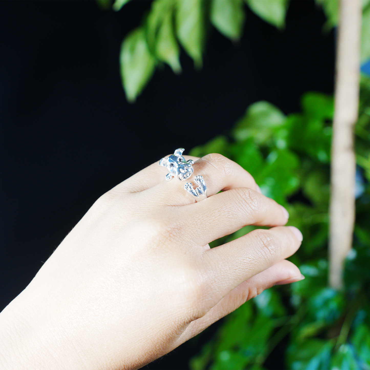 Puppy Hug Ring, 3D Dog Shape Animal Jewelry, Cute Pet Memorial Gift for Dog Lovers