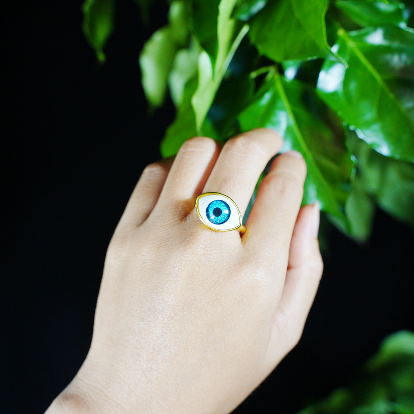 Gothic Evil Eye Statement Jewelry, Unisex Ring for Protection and Insight