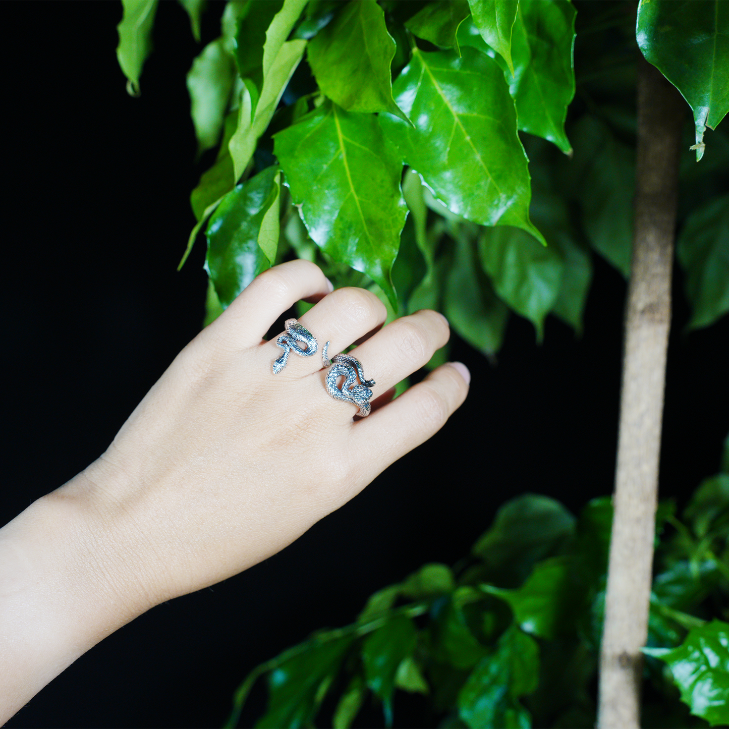 Snake Ring Gothic Serpent Jewelry | Protective Amulet Rebirth Symbol Ring | Unisex Snake Wrap Ring for Her or Him