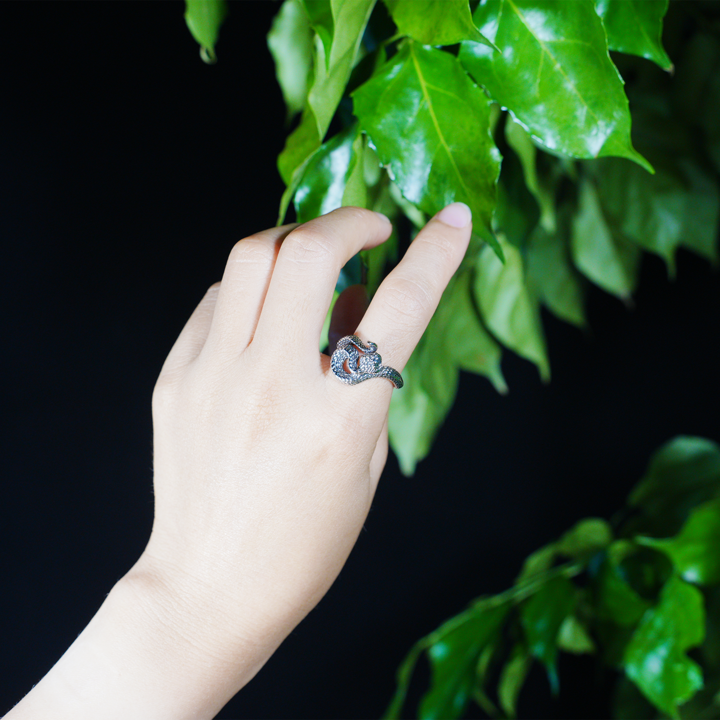 Snake Ring Gothic Serpent Jewelry | Protective Amulet Rebirth Symbol Ring | Unisex Snake Wrap Ring for Her or Him