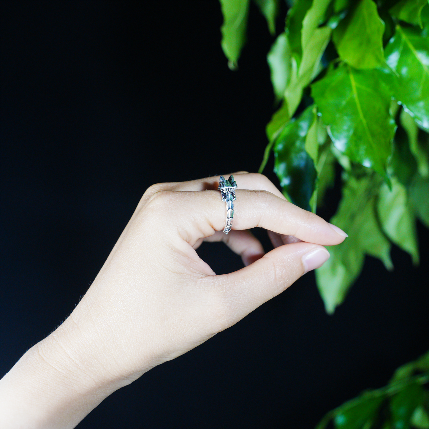 Dragon Ouroboros Ring, Snake Totem Ring, Gothic Ouroboros Band for Protection and Eternity