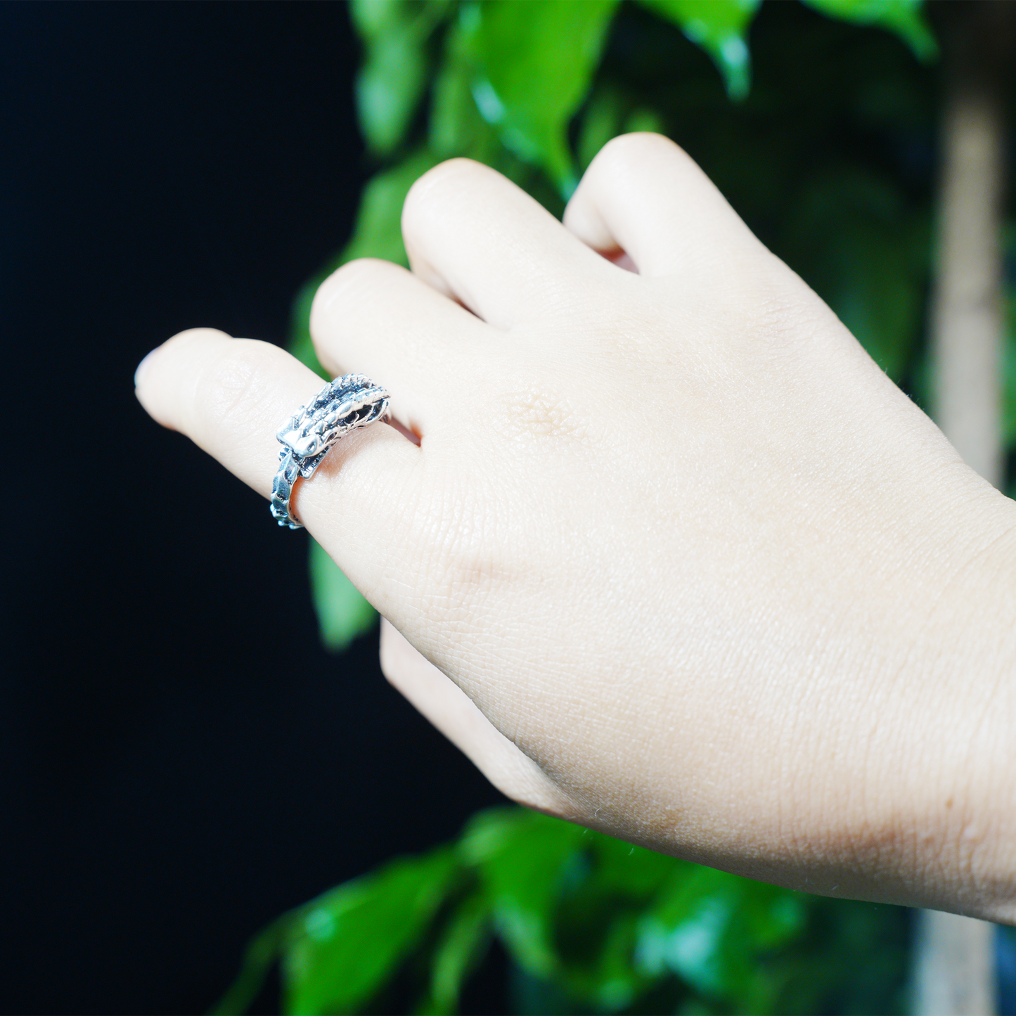 Dragon Ouroboros Ring, Snake Totem Ring, Gothic Ouroboros Band for Protection and Eternity