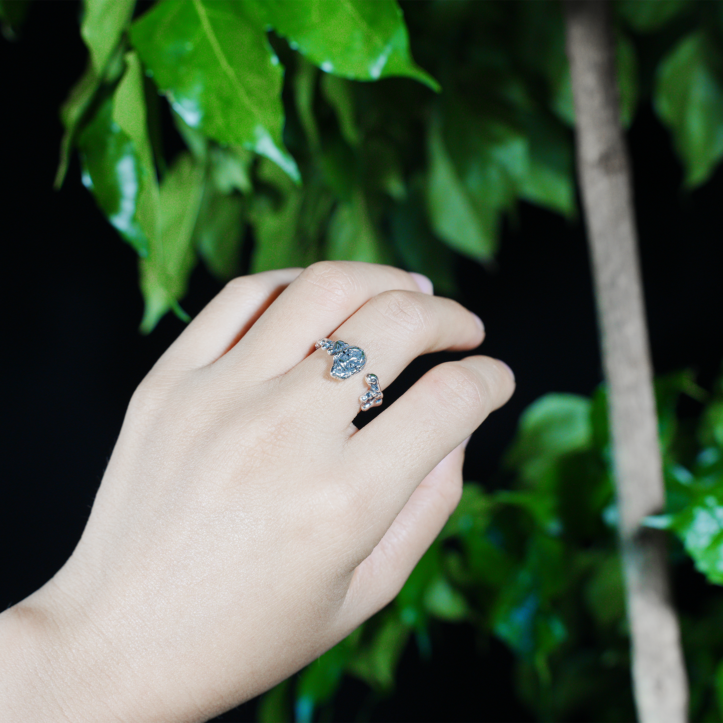 Mystic Elder Totem Ring with Artisan Carving, Unique Gothic Open Design Ring for Men and Women