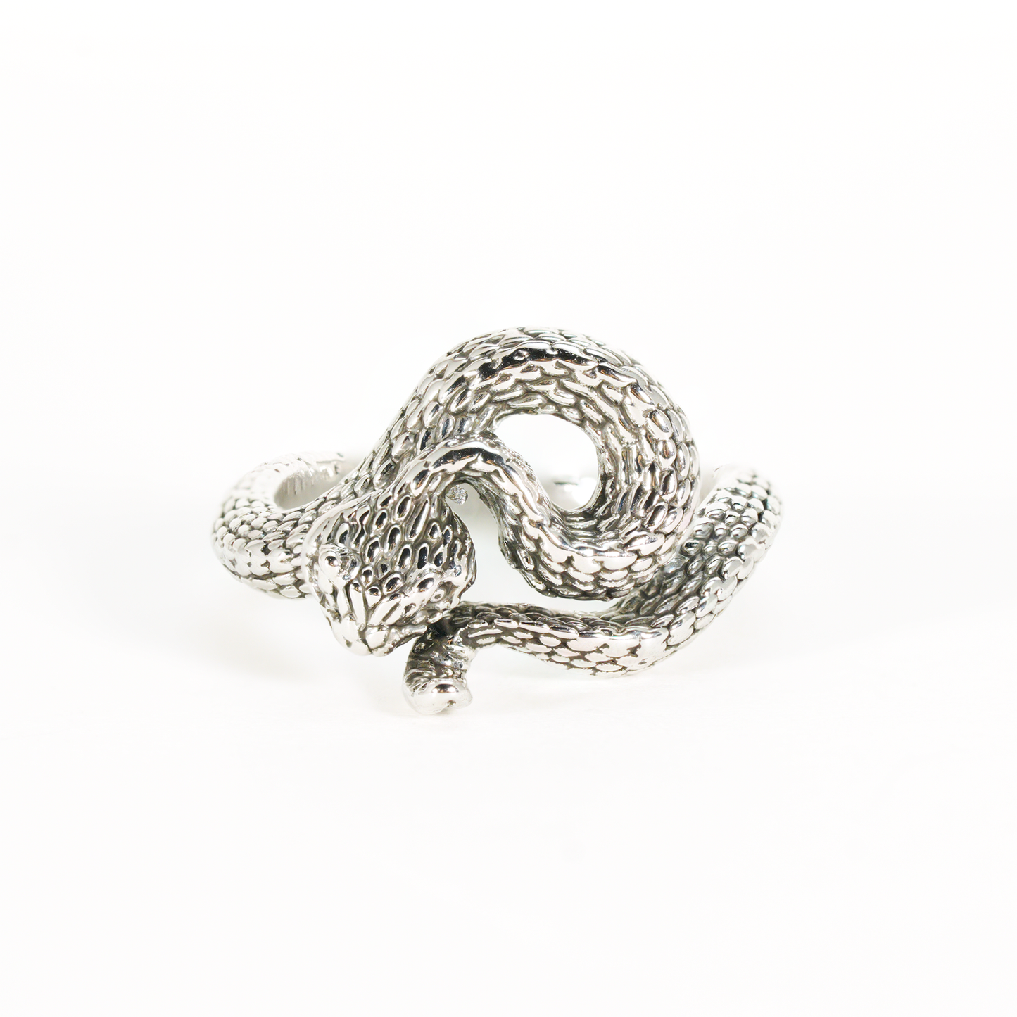 Snake Ring Gothic Serpent Jewelry | Protective Amulet Rebirth Symbol Ring | Unisex Snake Wrap Ring for Her or Him