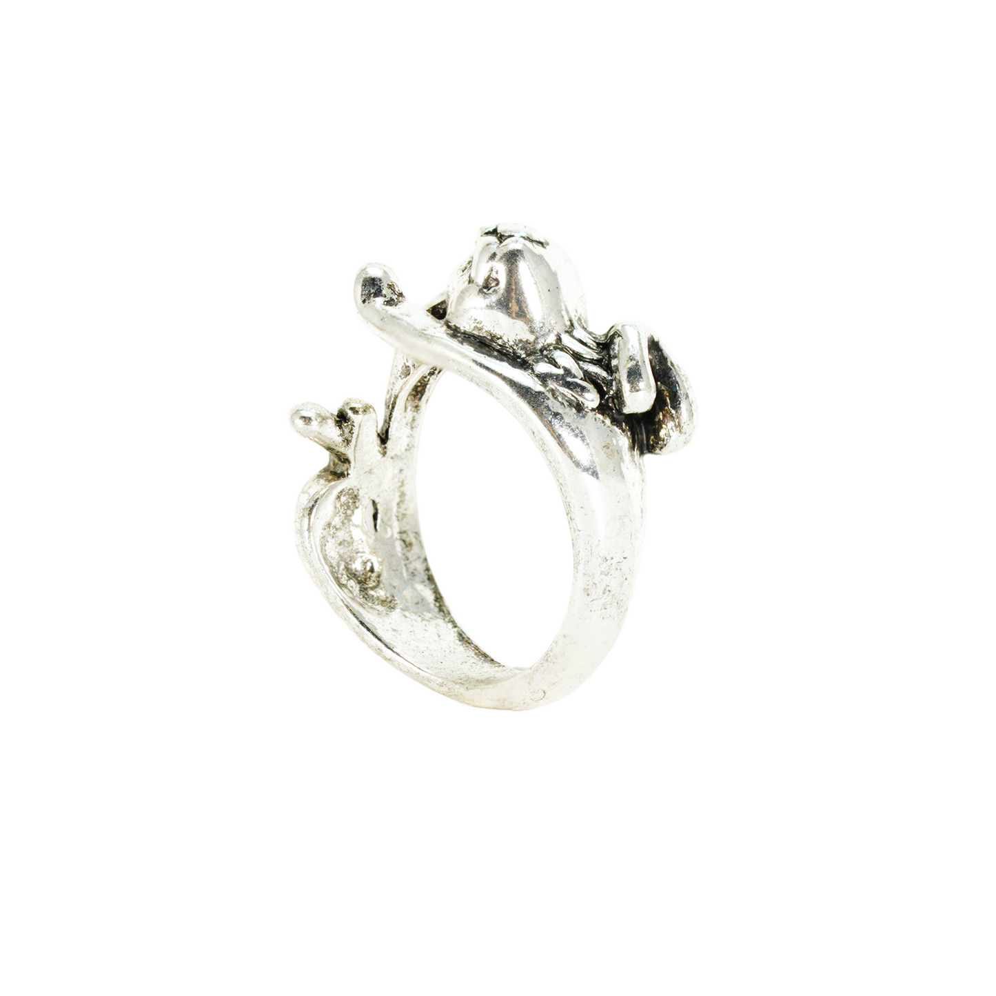Sleeping Cat Ring, Handmade Spiritual Jewelry, Cute Cat Lover Gift, Unisex Silver Cat Ring