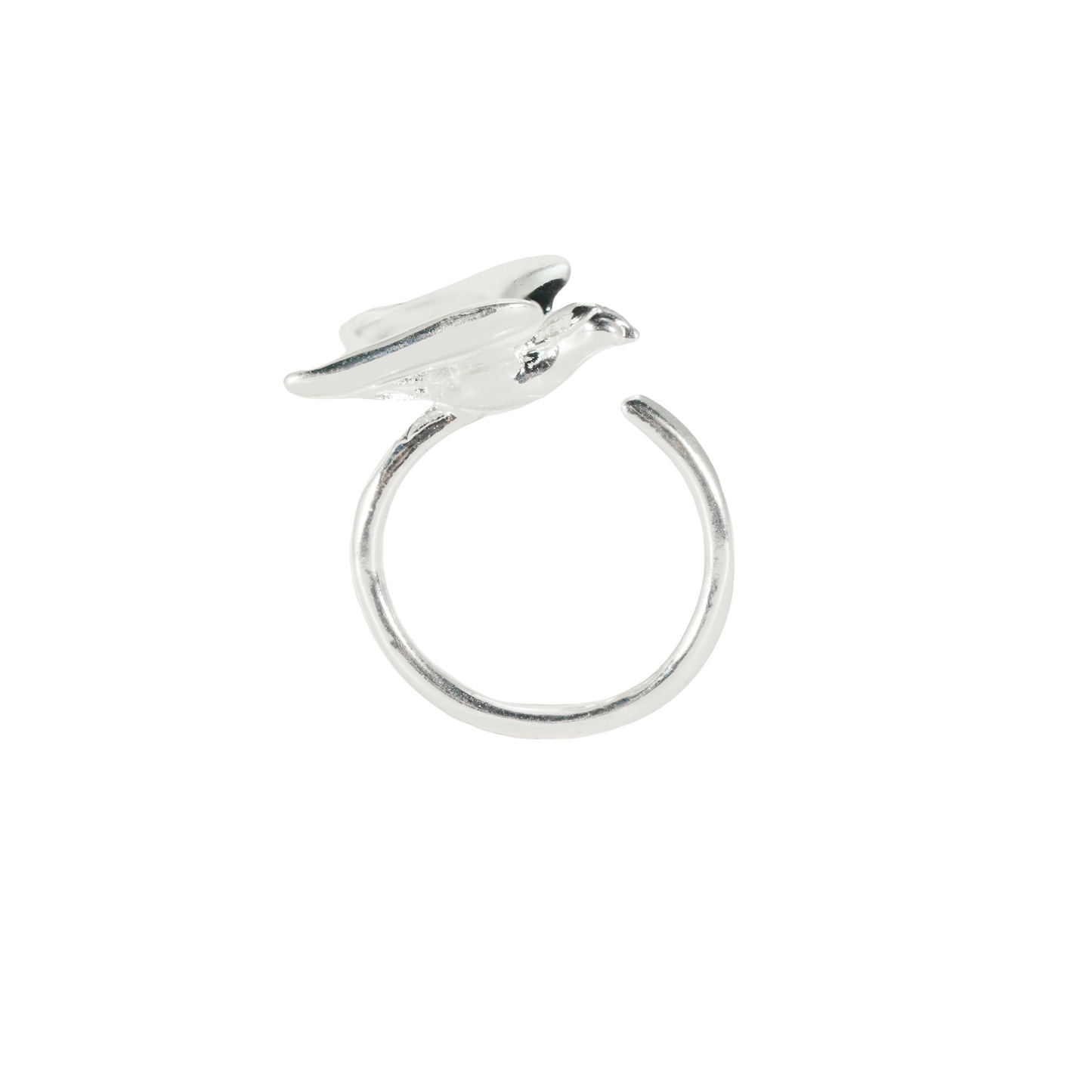 Flying Bird Ring, Minimalist Nature Jewelry, Freedom Animal Gift for Her