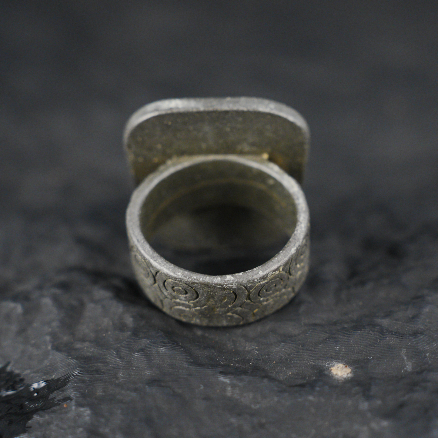 Night Cottage Scene Ring, Hand-Painted Landscape Jewelry, Artistic Statement Ring, Minimalist Healing Design