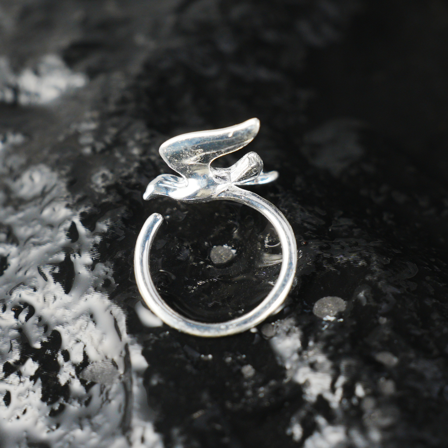 Flying Bird Ring, Minimalist Nature Jewelry, Freedom Animal Gift for Her