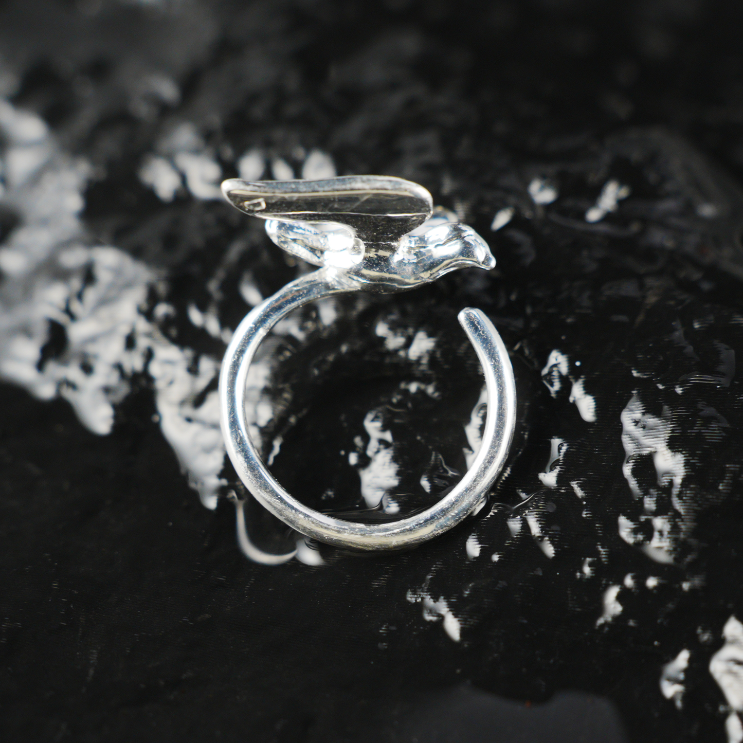 Flying Bird Ring, Minimalist Nature Jewelry, Freedom Animal Gift for Her