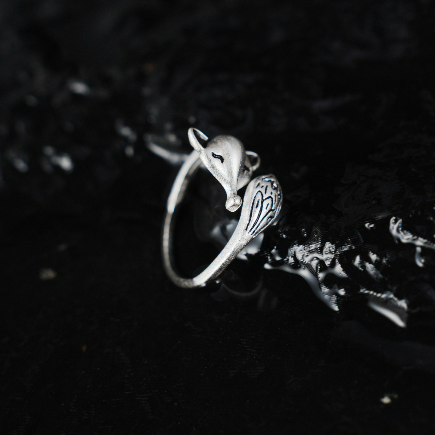 Adjustable Silver Fox Ring, Cute Minimalist Fox Design, Handmade Ring Gift for Her