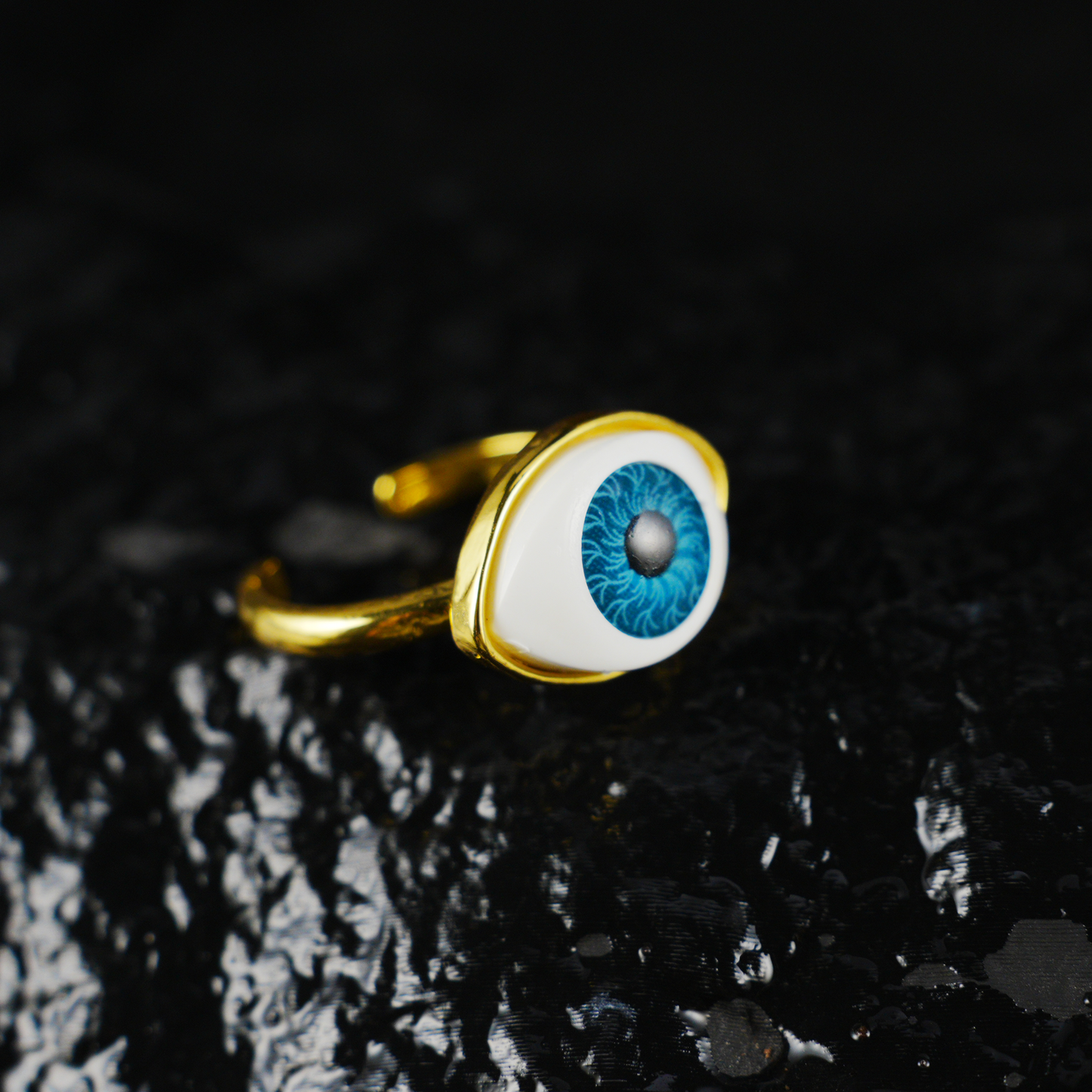 Gothic Evil Eye Statement Jewelry, Unisex Ring for Protection and Insight