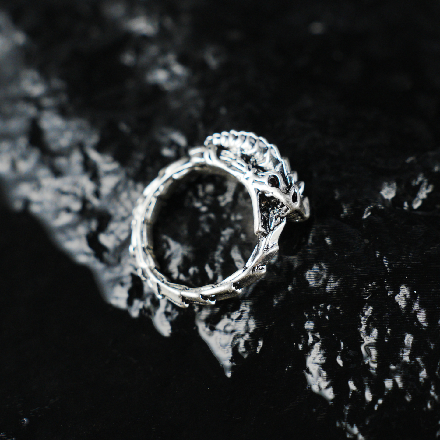 Dragon Ouroboros Ring, Snake Totem Ring, Gothic Ouroboros Band for Protection and Eternity