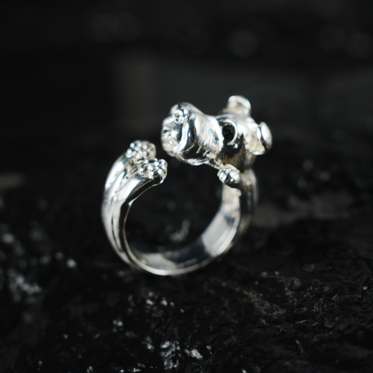 Puppy Hug Ring, 3D Dog Shape Animal Jewelry, Cute Pet Memorial Gift for Dog Lovers