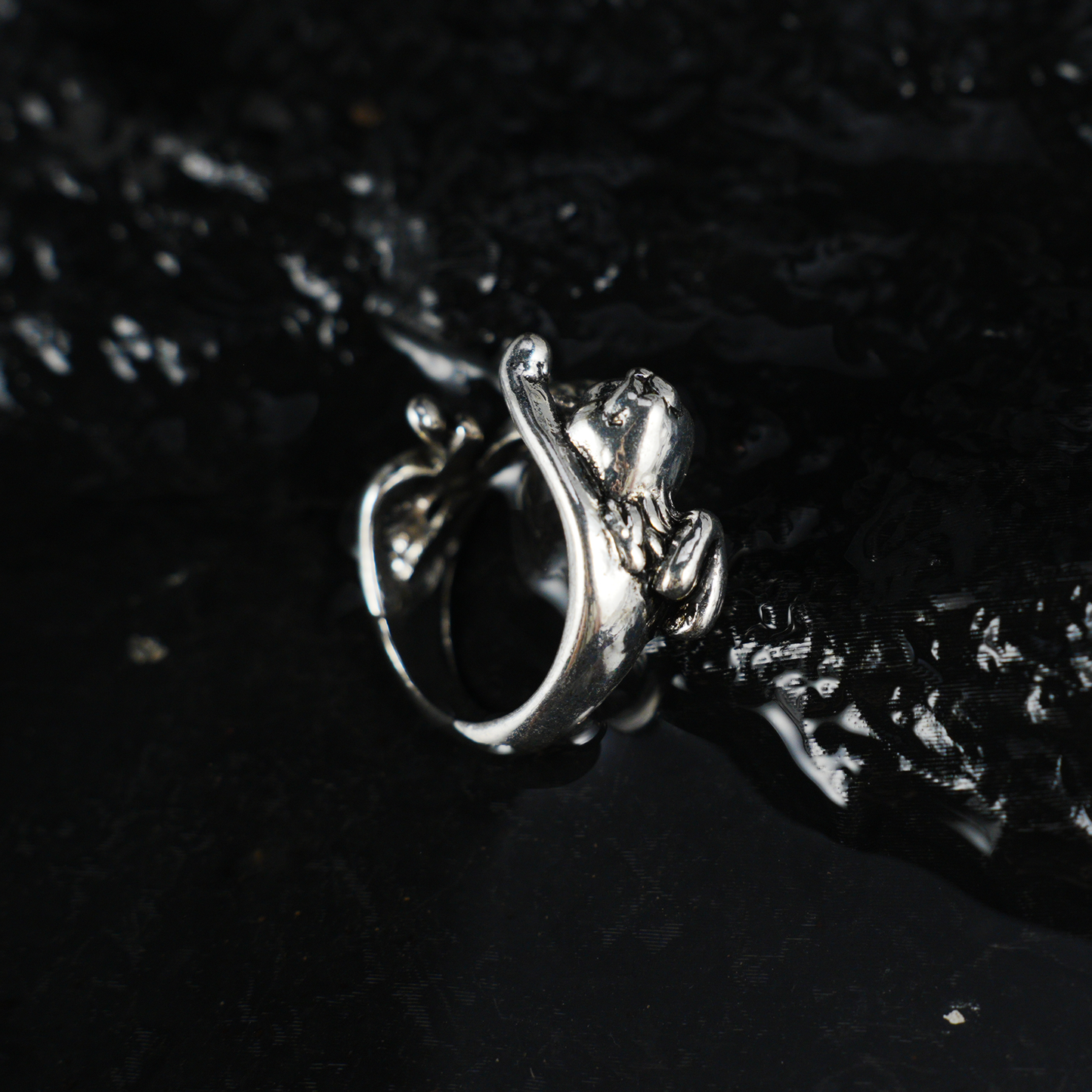 Sleeping Cat Ring, Handmade Spiritual Jewelry, Cute Cat Lover Gift, Unisex Silver Cat Ring