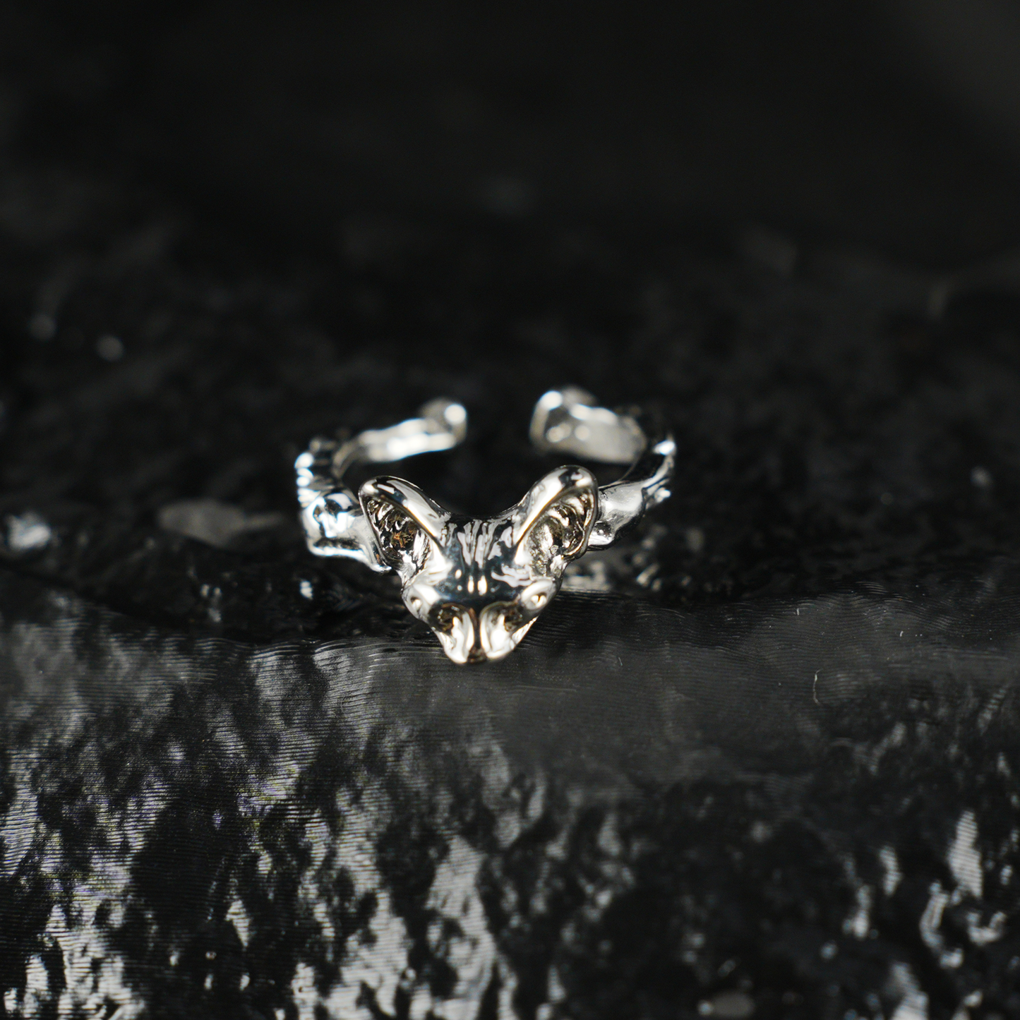 Süßer Katzenkopf Ring, Geschnitzter Tier Totem Schmuck, Emotionales Begleiter Geschenk, Unisex Handgefertigter Tier Ring
