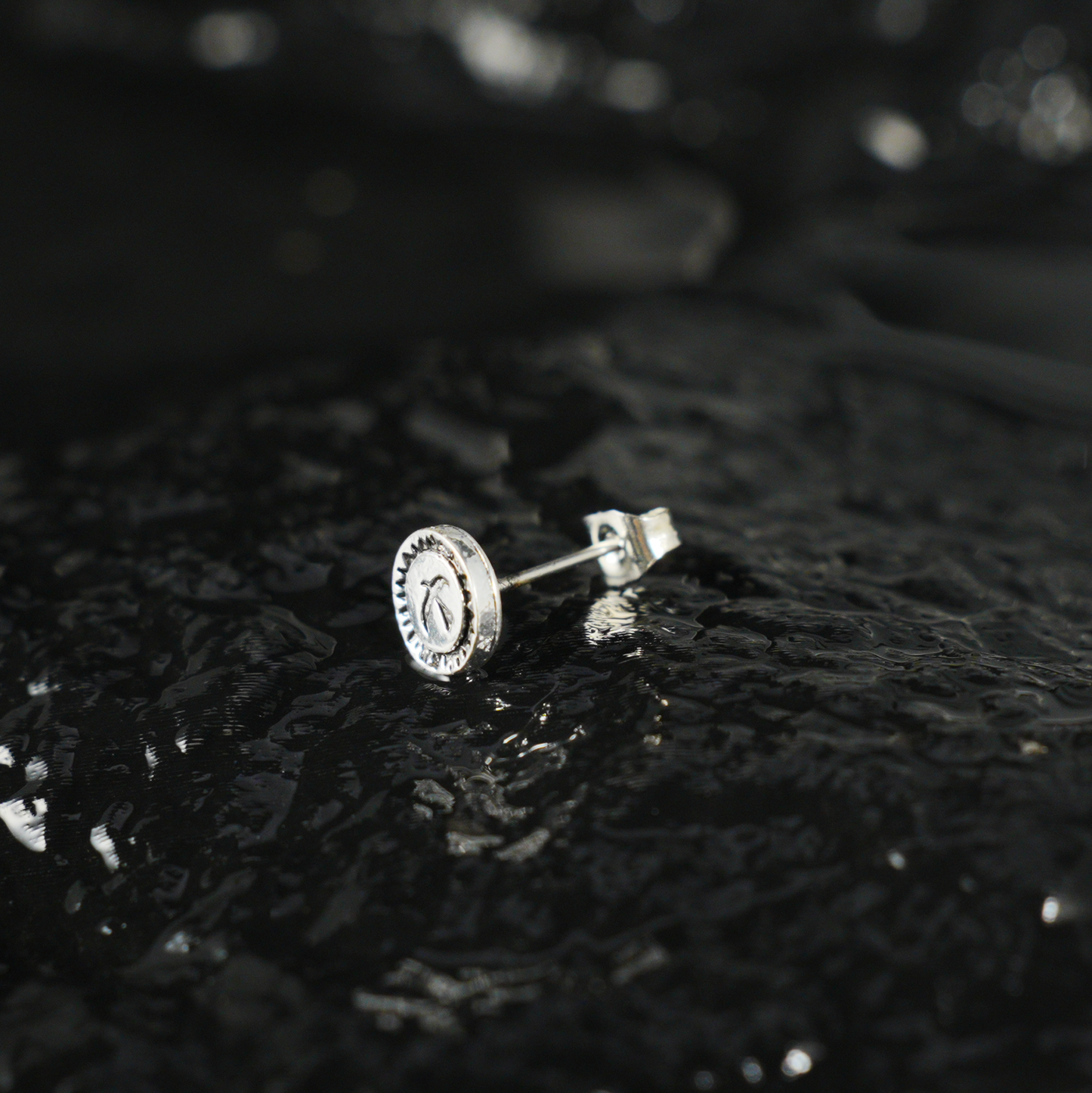 Vogelstempel Ohrstecker, Gothic Runder Siegel Ohrstecker, Minimalistischer Tier Totem Schmuck für Unisex Geschenk