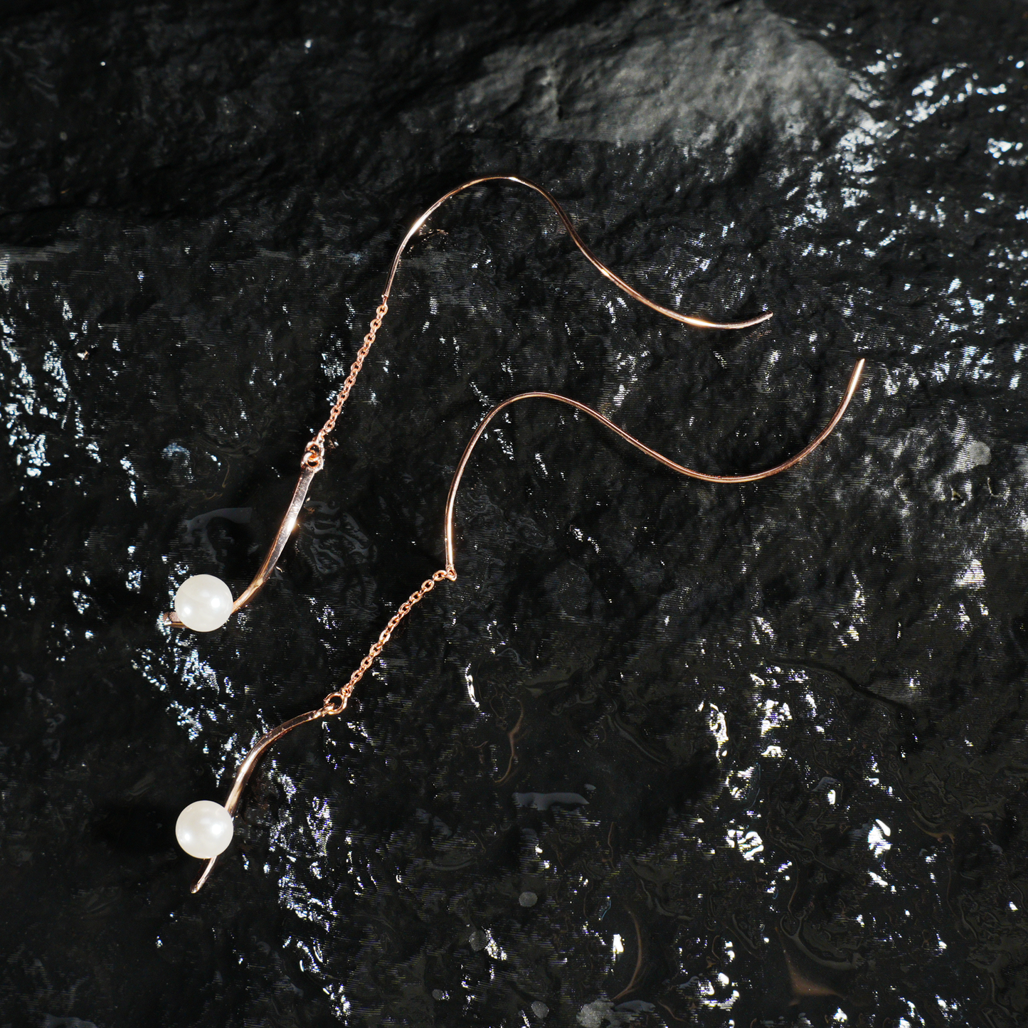 Minimalist Pearl Threader Earrings, Elegant Dangle Design, Delicate Gift for Women
