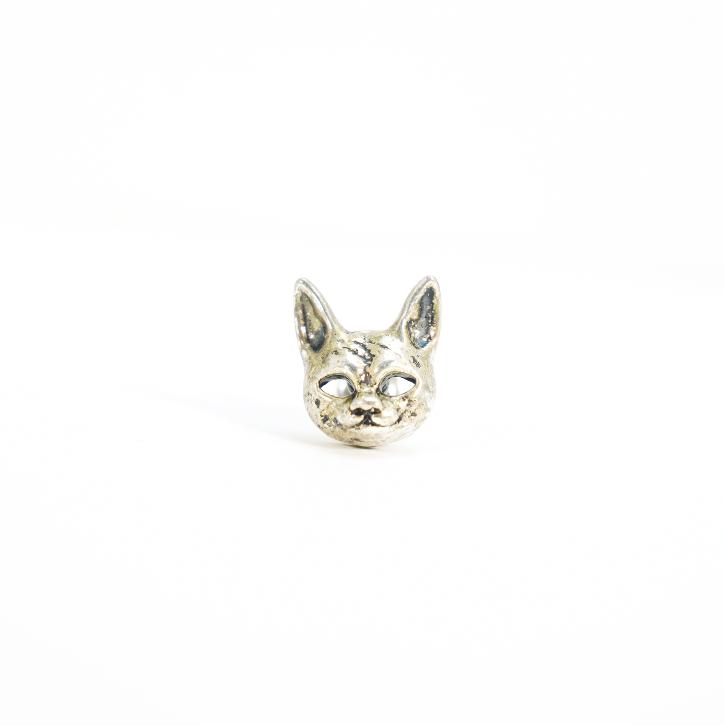 Gothic Cat Head Stud Earring, Mask Style Ear Stud, Vintage Dark Fashion for One Ear