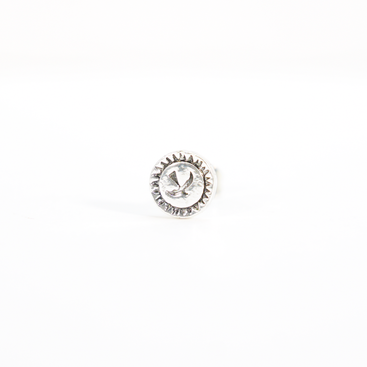 Vogelstempel Ohrstecker, Gothic Runder Siegel Ohrstecker, Minimalistischer Tier Totem Schmuck für Unisex Geschenk