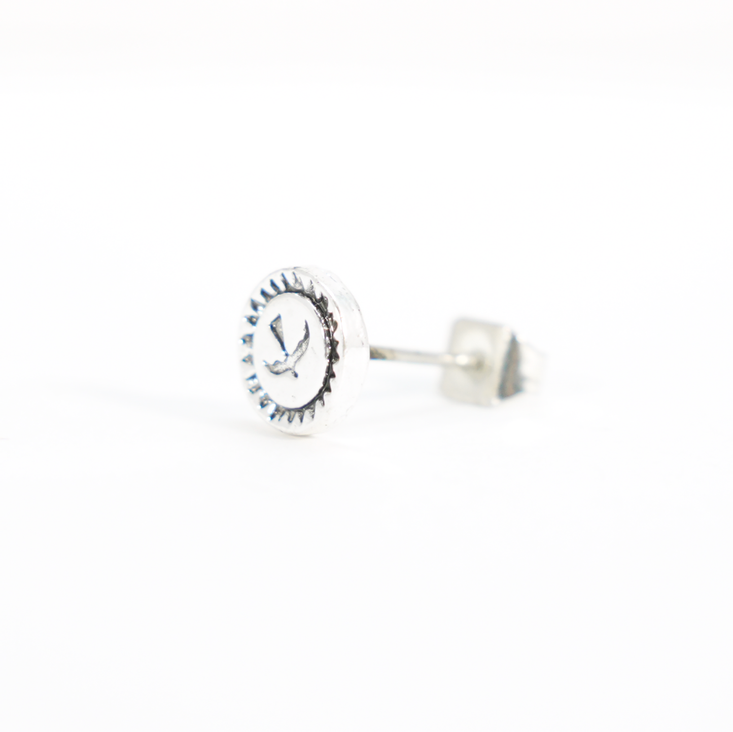 Vogelstempel Ohrstecker, Gothic Runder Siegel Ohrstecker, Minimalistischer Tier Totem Schmuck für Unisex Geschenk