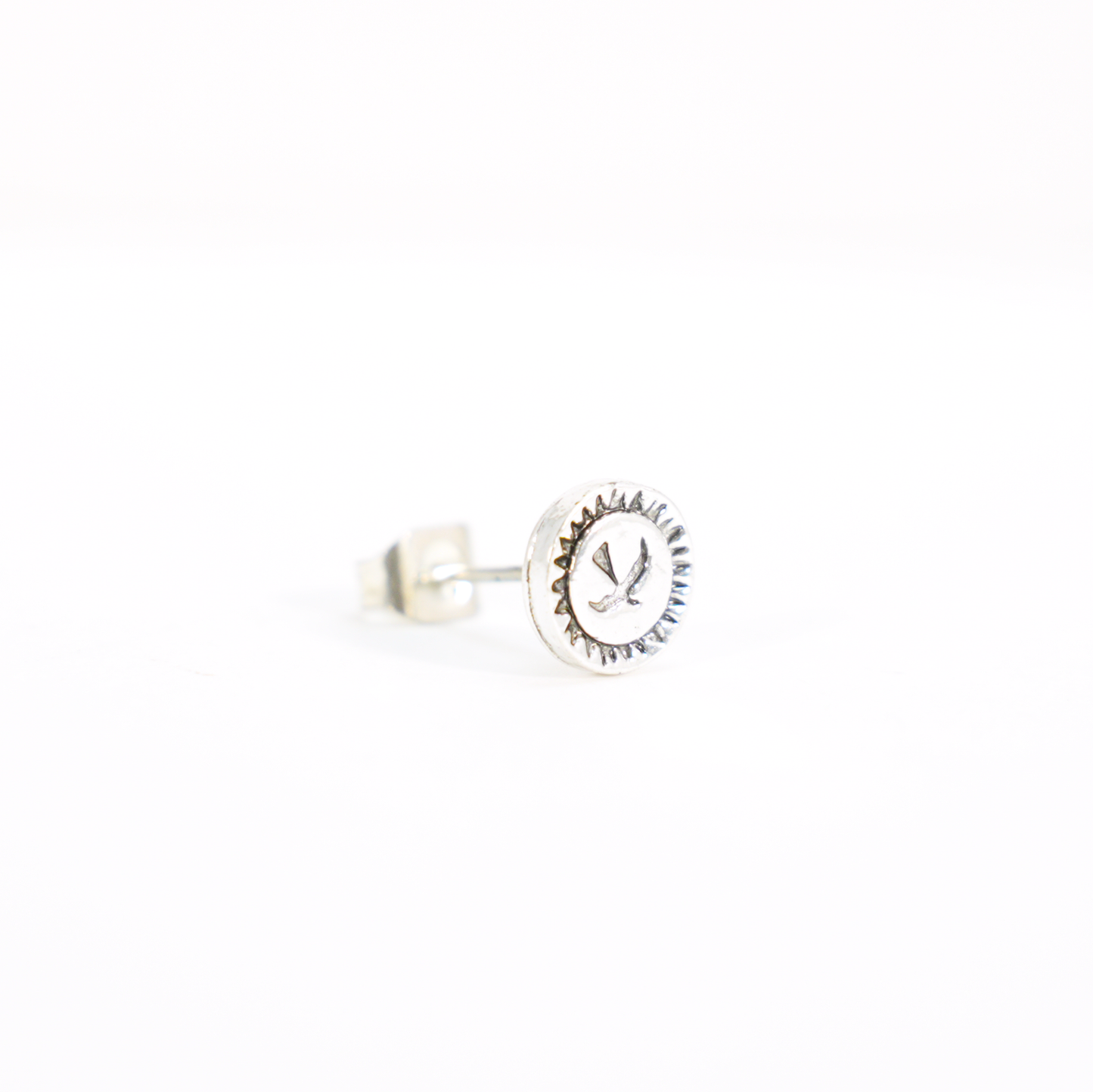 Vogelstempel Ohrstecker, Gothic Runder Siegel Ohrstecker, Minimalistischer Tier Totem Schmuck für Unisex Geschenk