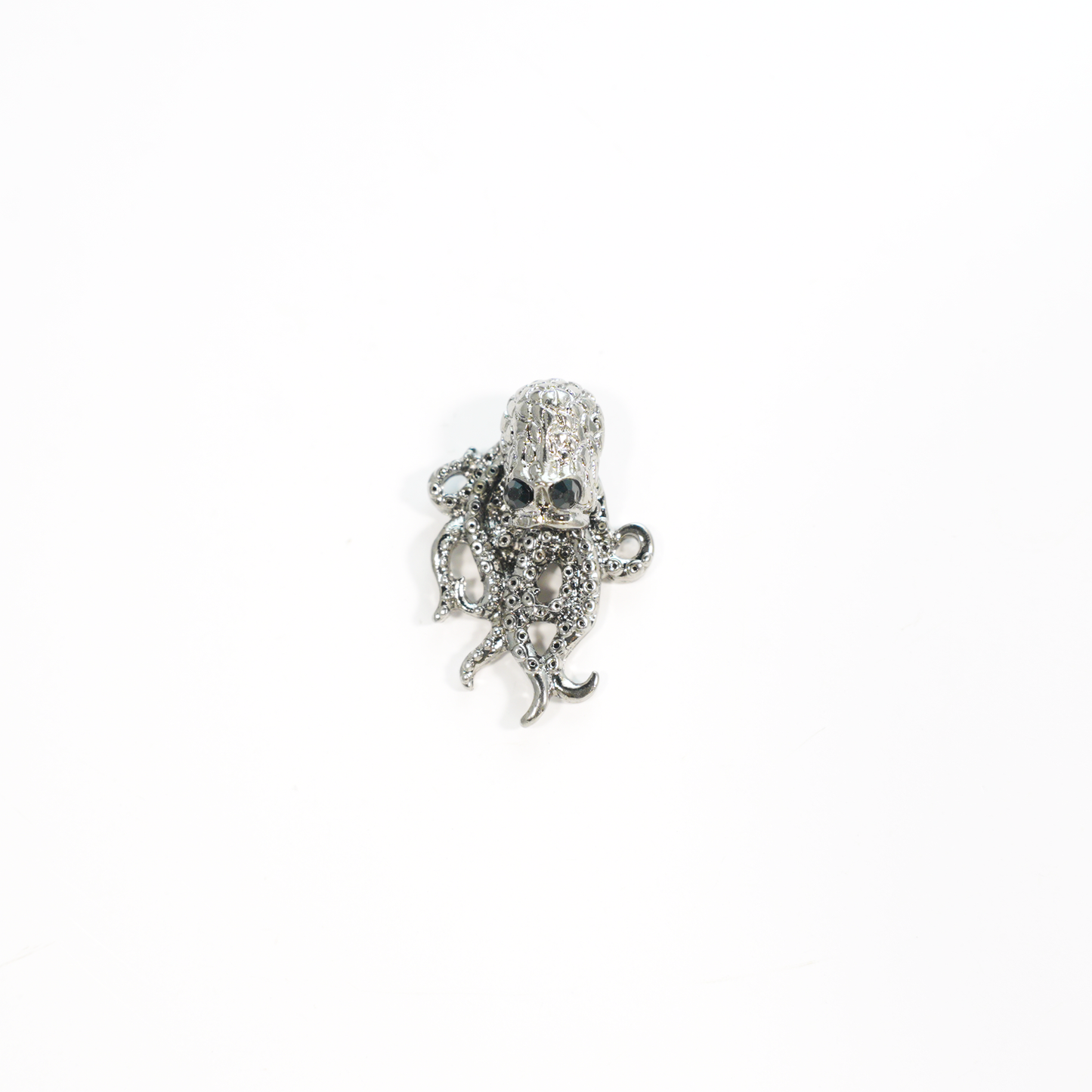 Gothic Octopus Stud Earring with Gemstone Eyes, Dark Fantasy Kraken Sea Monster Jewelry for Punk Style