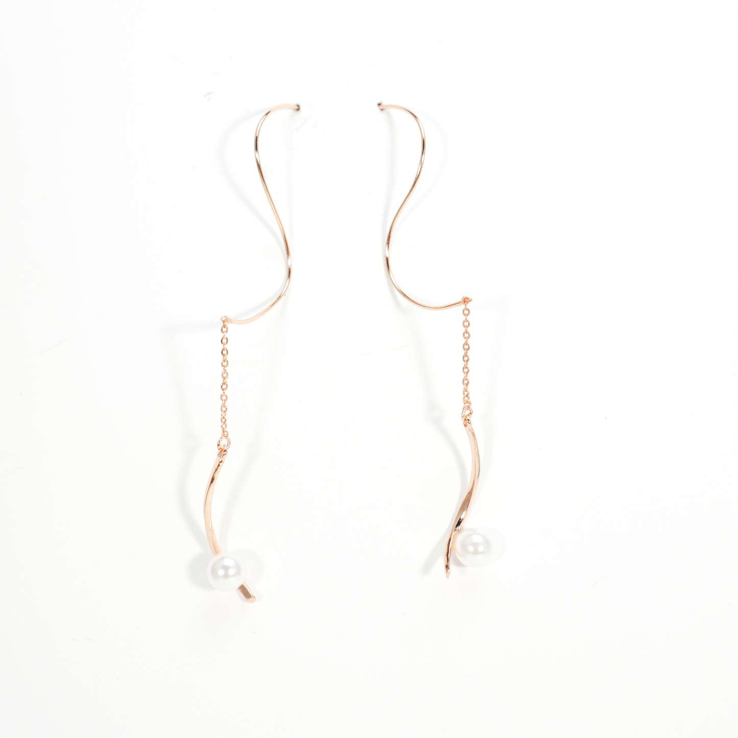 Minimalist Pearl Threader Earrings, Elegant Dangle Design, Delicate Gift for Women