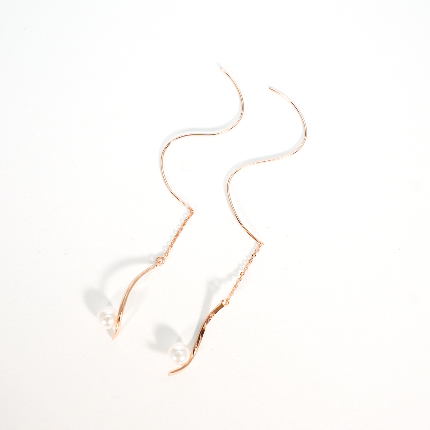 Minimalist Pearl Threader Earrings, Elegant Dangle Design, Delicate Gift for Women