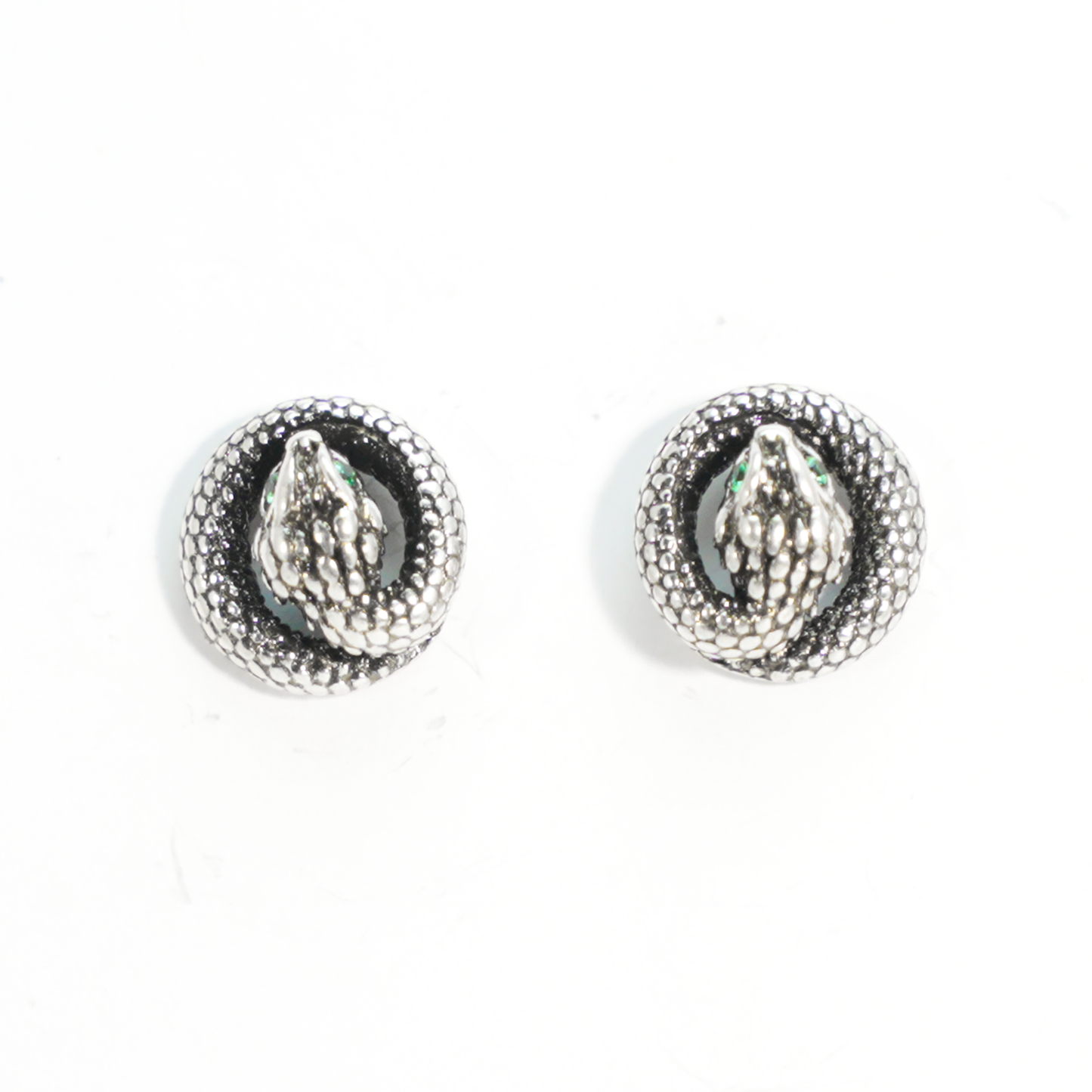 Coiled Snake Talisman Earrings | Gothic Spiritual Studs with Ouroboros Symbol | Unique Birthday Gift for Mystic Jewelry Lovers