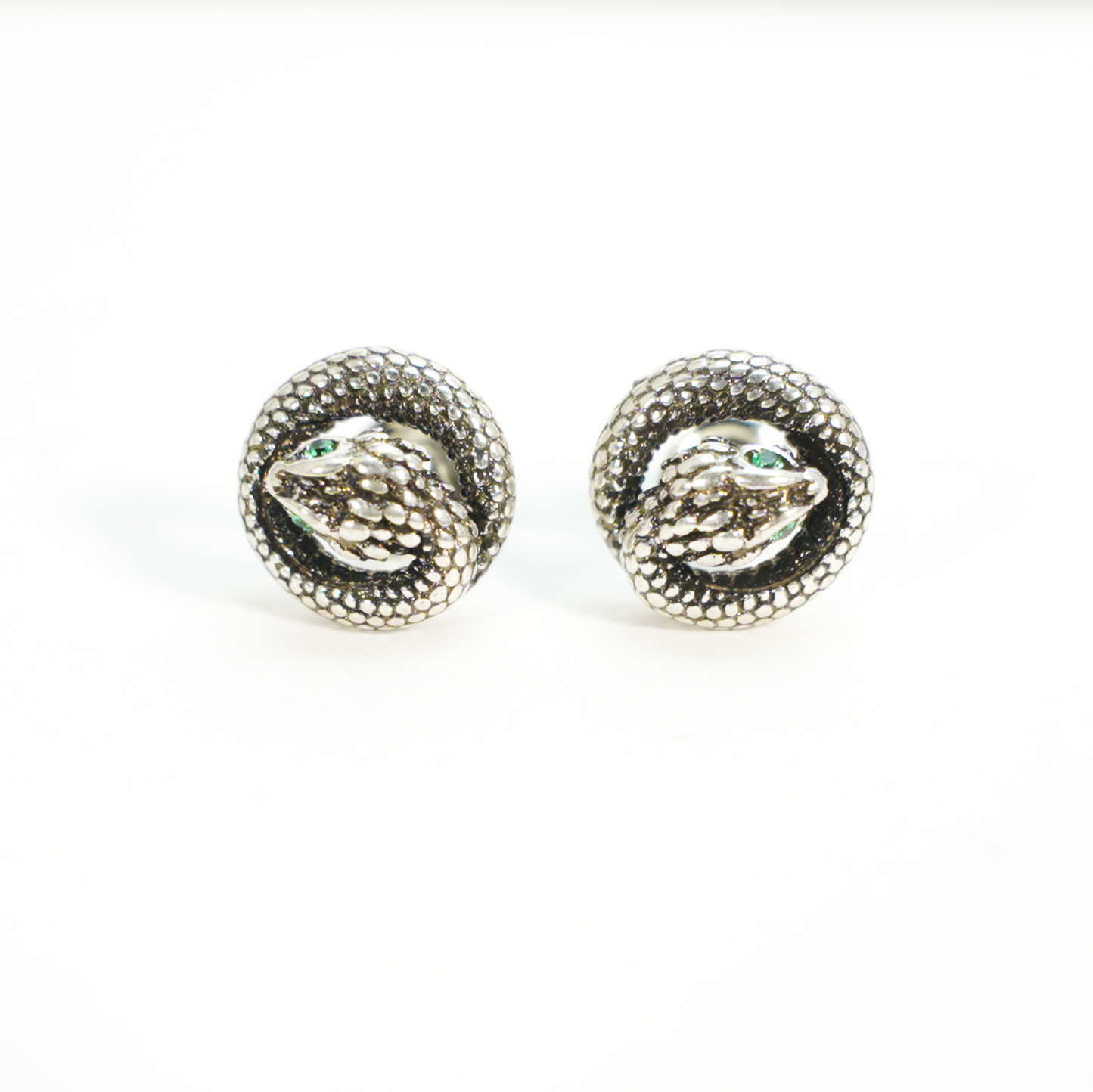 Coiled Snake Talisman Earrings | Gothic Spiritual Studs with Ouroboros Symbol | Unique Birthday Gift for Mystic Jewelry Lovers