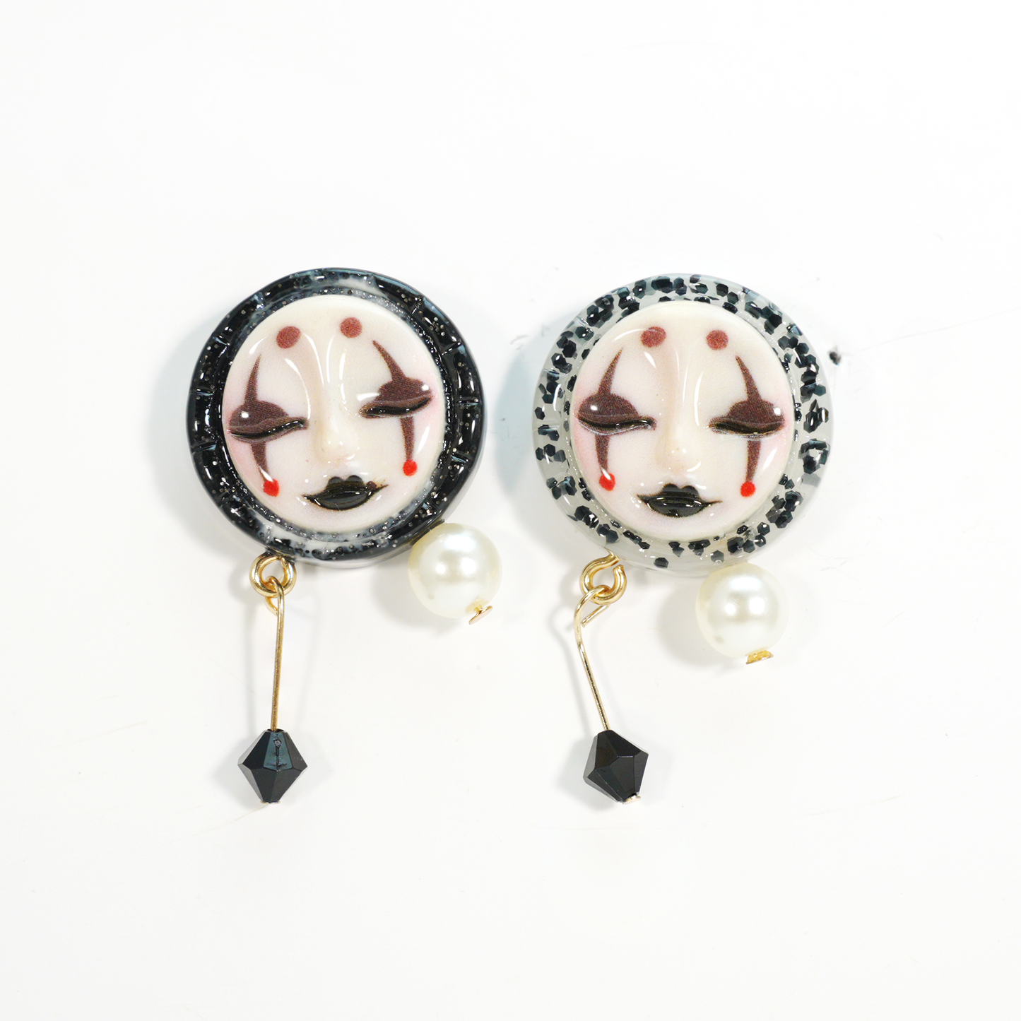 Gothic Drama Mask Earrings | Emotional Artistic Studs | Unique Gift for Her with Bold Personality