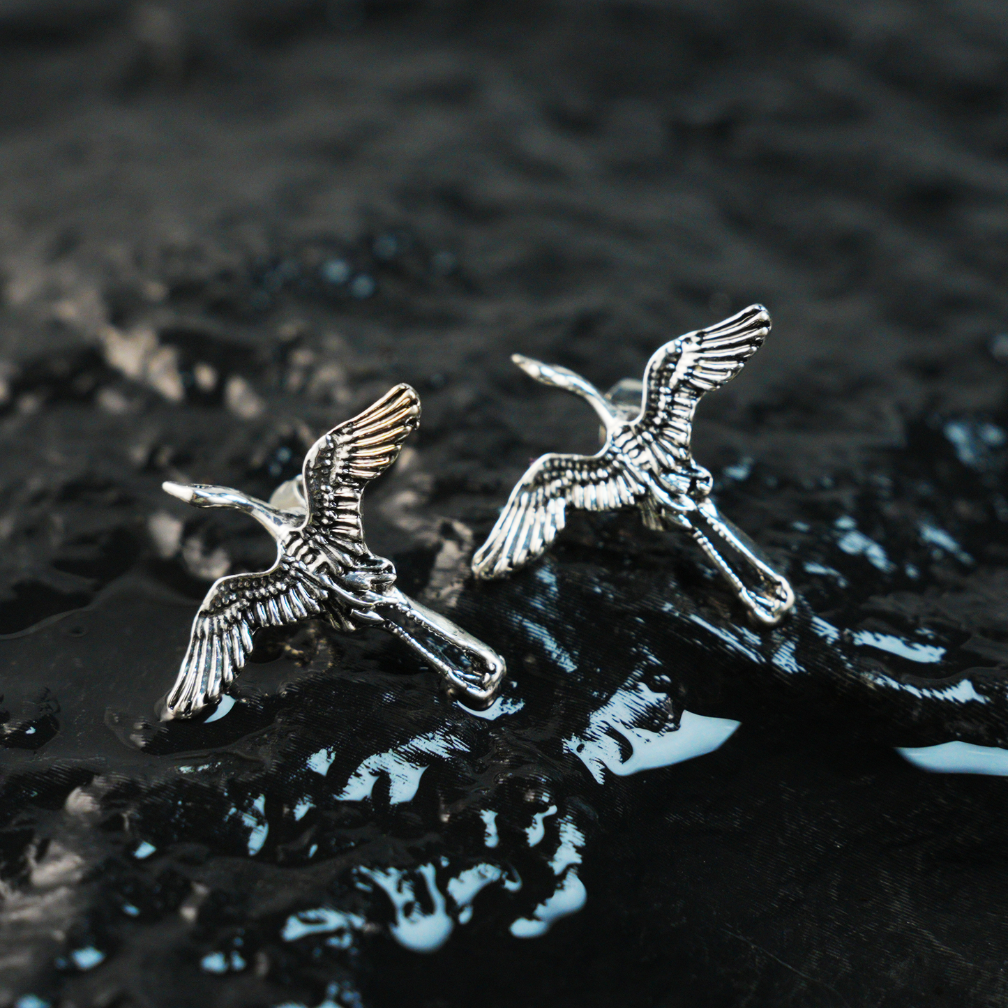 Soaring Bird Earrings | Symbol of Freedom Talisman | Nature-Inspired Artistic Studs