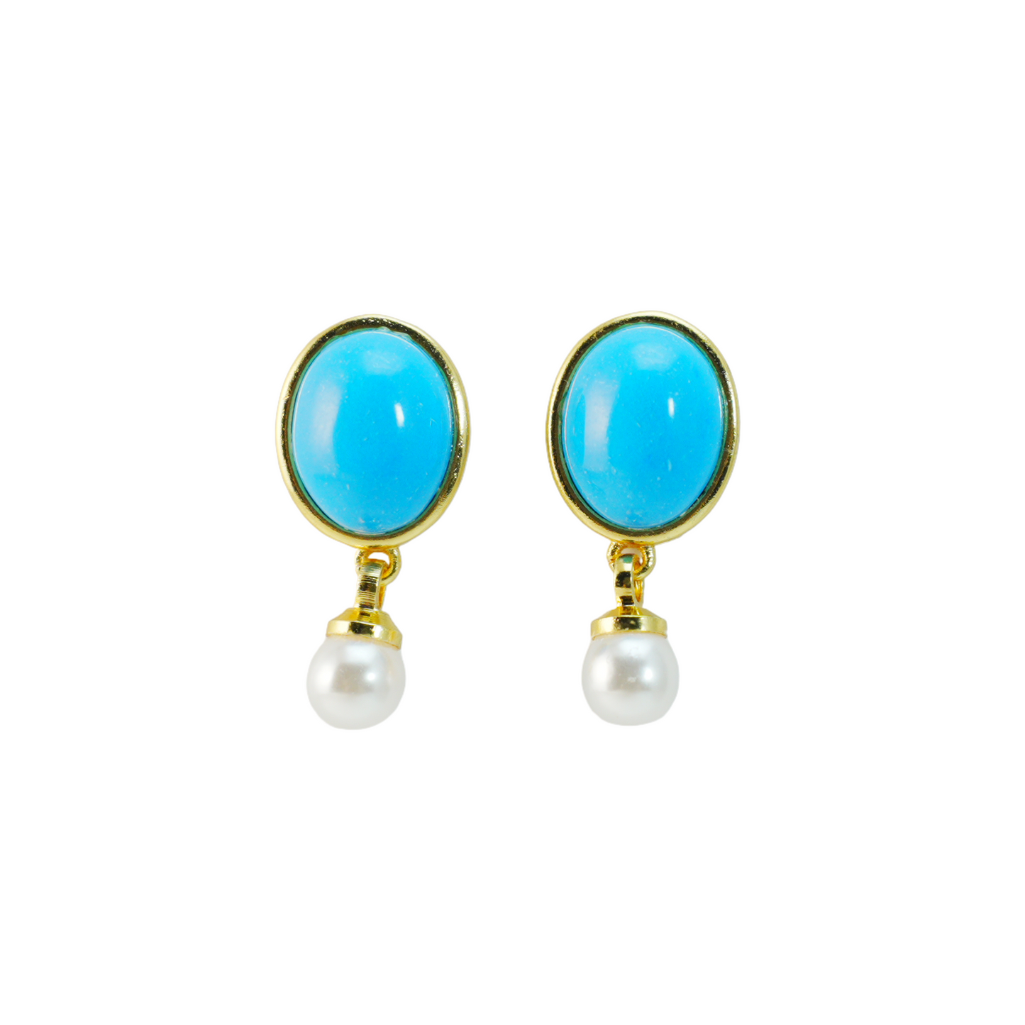 Blue Stud Earrings | Minimal Spiritual Jewelry | Vintage-Inspired Look | Elegant Everyday Design | Nature-Inspired Artistic Accessory