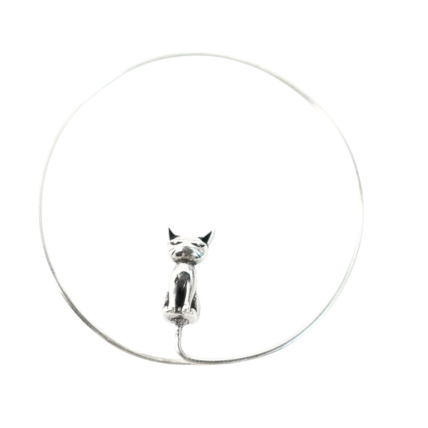 Minimalistische Zwillingskatzen-Creolen – Gedenkschmuck für Paare