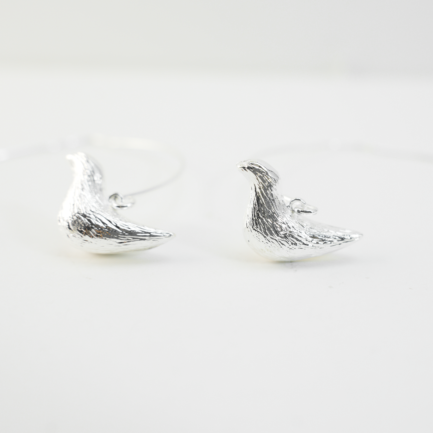Bird Hoop Earrings – Minimalist Design with Delicate Bird Charm, Symbol of Peace and Inner Voice