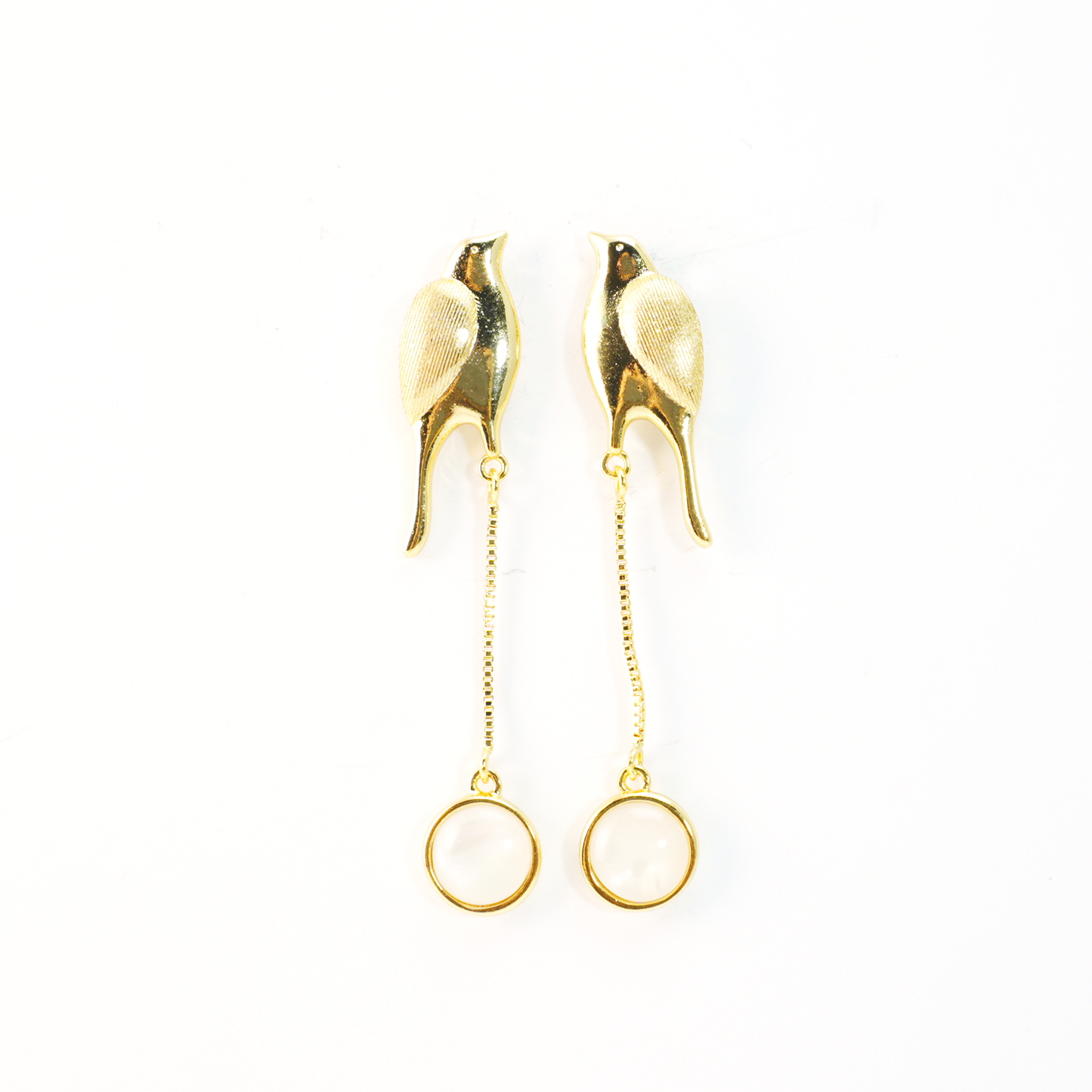 Golden Bird Earrings – Minimalist Flying Bird Design, Soulful Gift for Her, Delicate Dangle Ear Jewelry