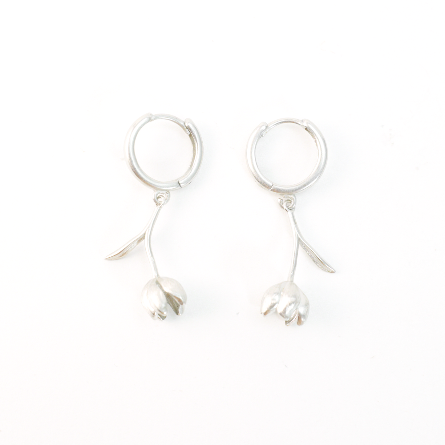 Botanical Bud Earrings, Minimalist Floral Drop Earrings, Nature Inspired Symbol of Growth and Quiet Emotion