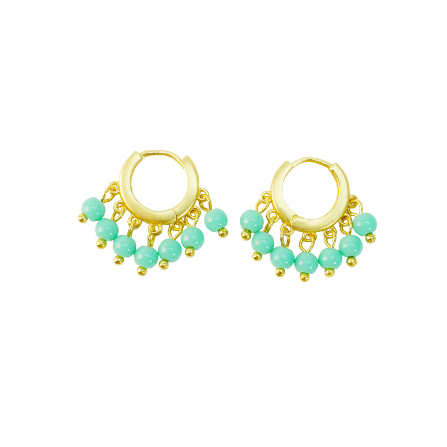 Türkisfarbene Ohrringe, Natürlicher Heilschmuck, Boho-Stil, handgemachtes Geschenk für Frauen