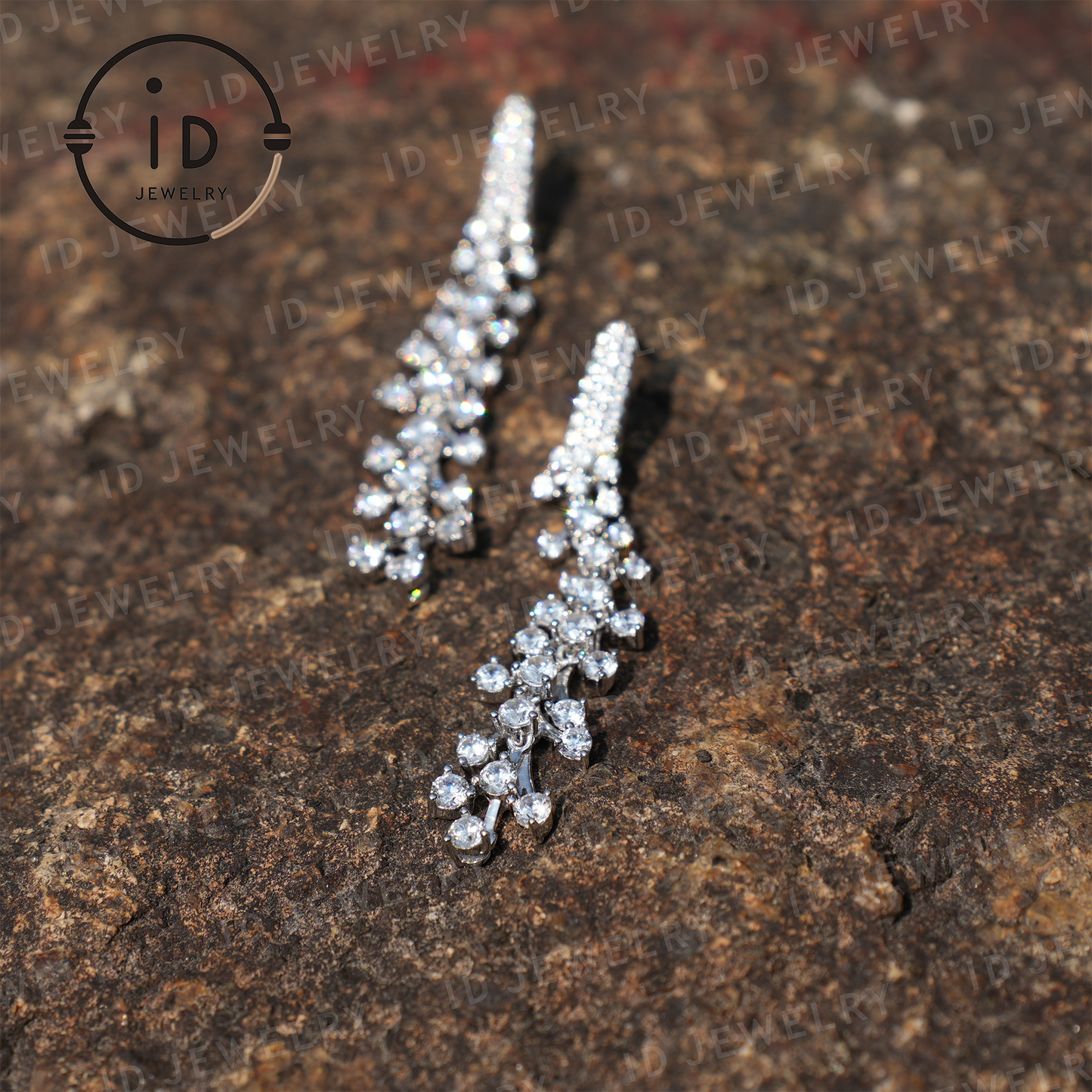 Tree-Shaped Zirconia Earrings, 925 Sterling Silver Jewelry for Weddings or Special Occasions